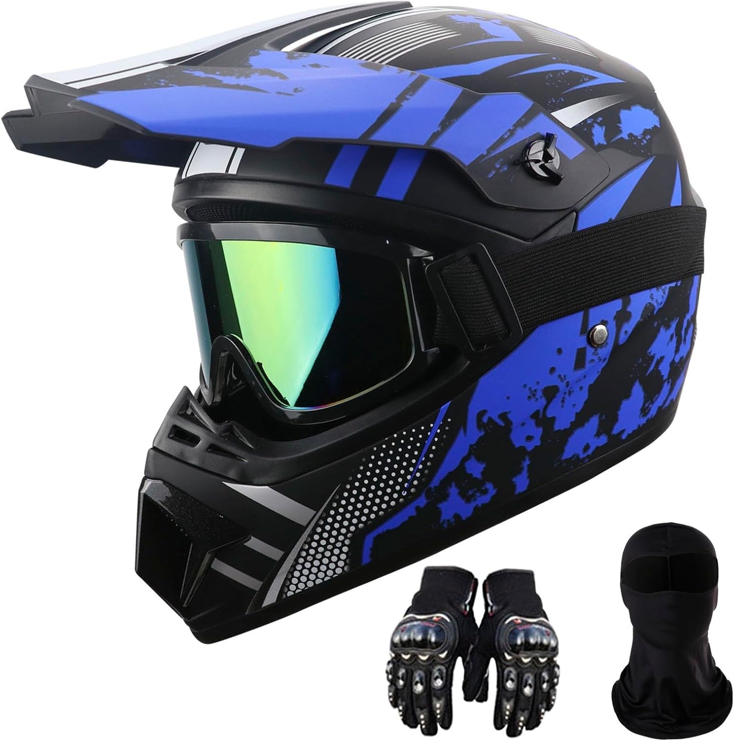 Full Face Dirt Bike Helmet Set - DOT Approved