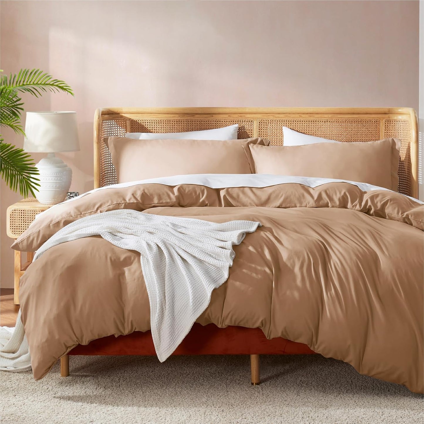 Nestl Twin Duvet Cover Set with Comforter Insert in Mocha Brown