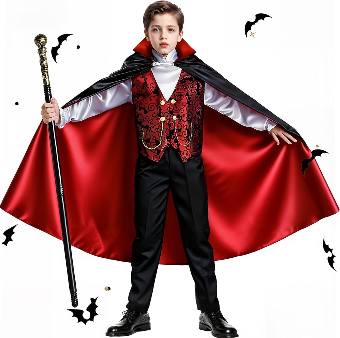 Boys Vampire Costume Set for Halloween Party Fun and Play