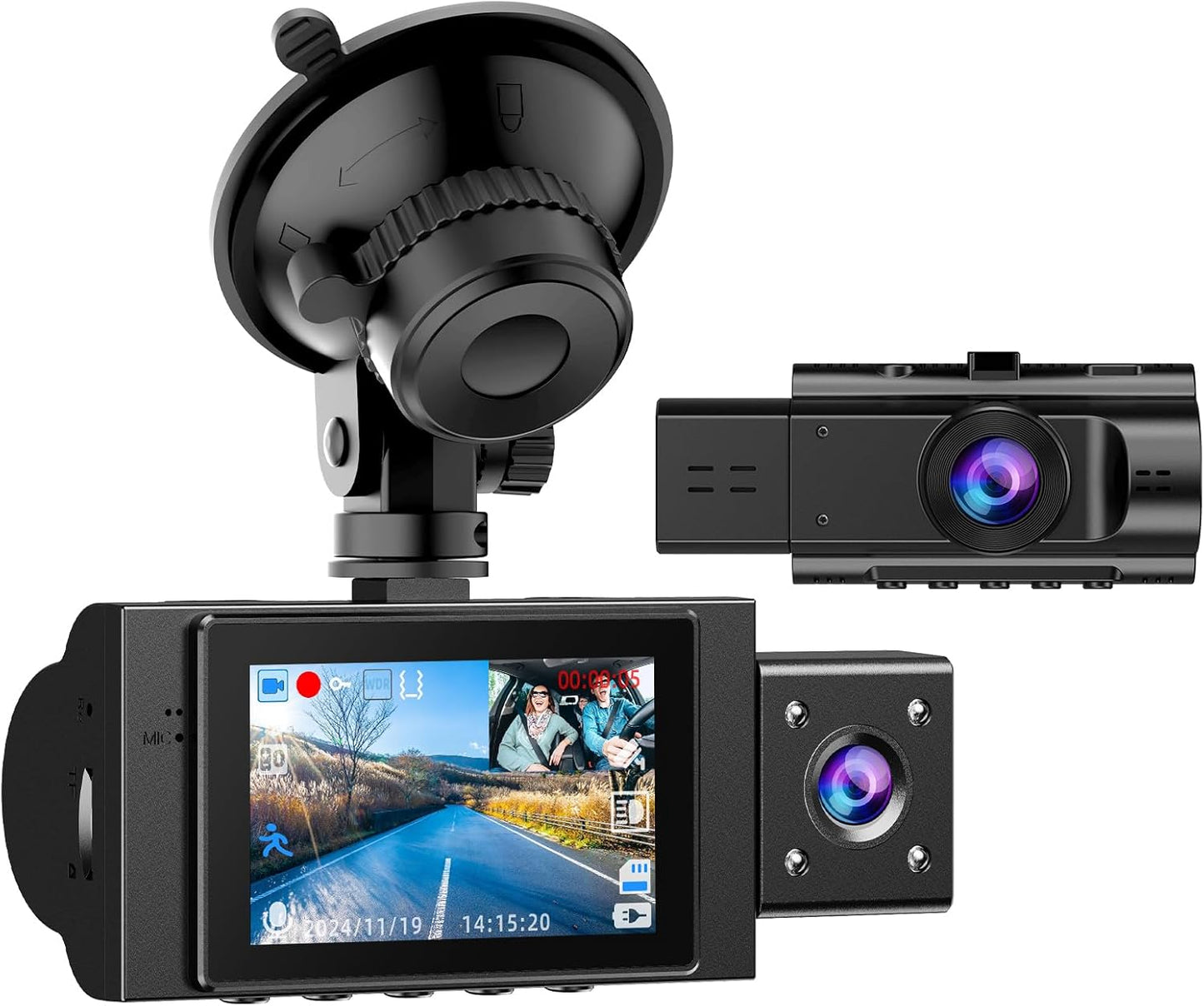 Yansoo Dual Dash Cam: FHD 1080P, Infrared Night Vision