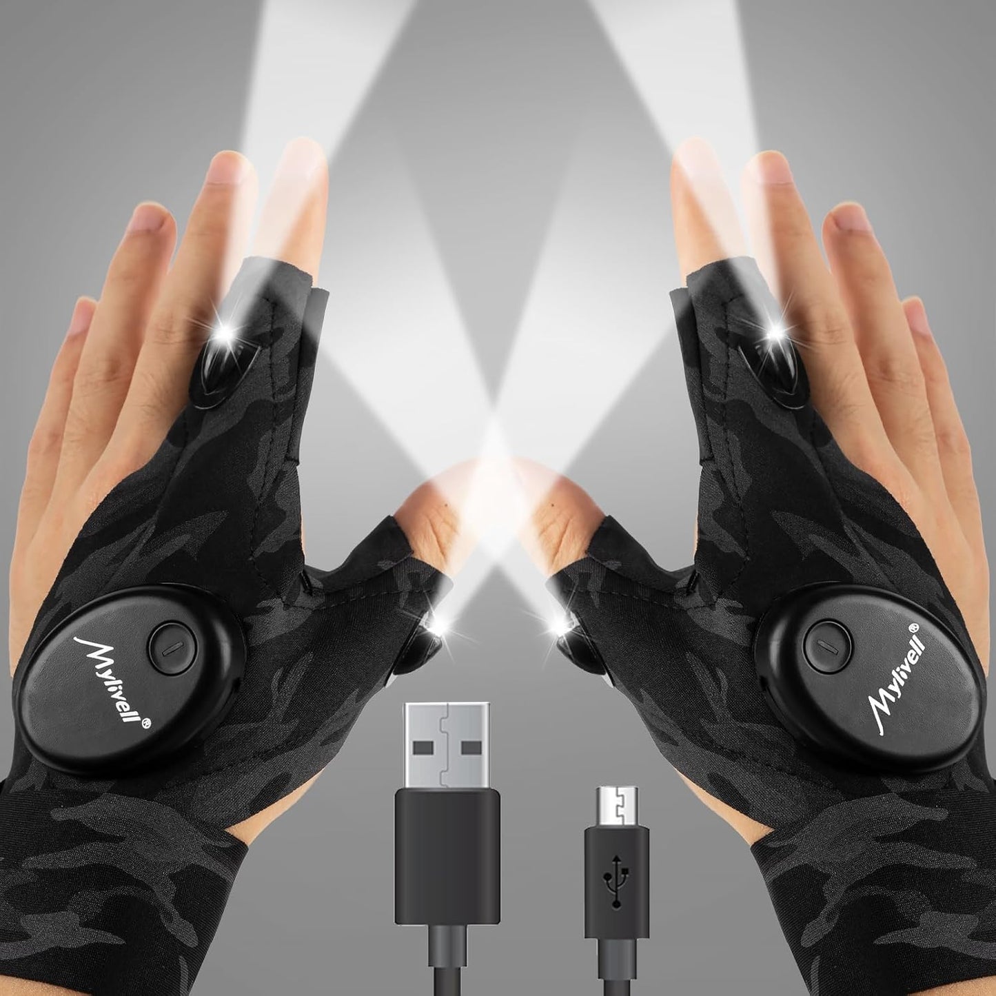 Mylivell LED Flashlight Gloves - Unique Dad Gifts