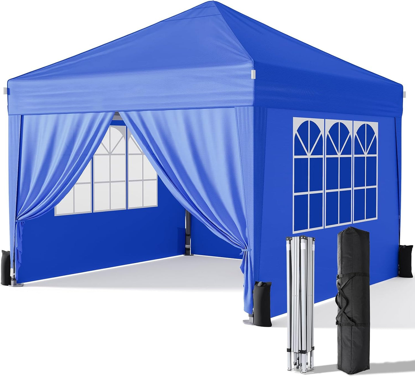 10x10 Pop Up Canopy Tent with Sidewalls for Outdoor Events