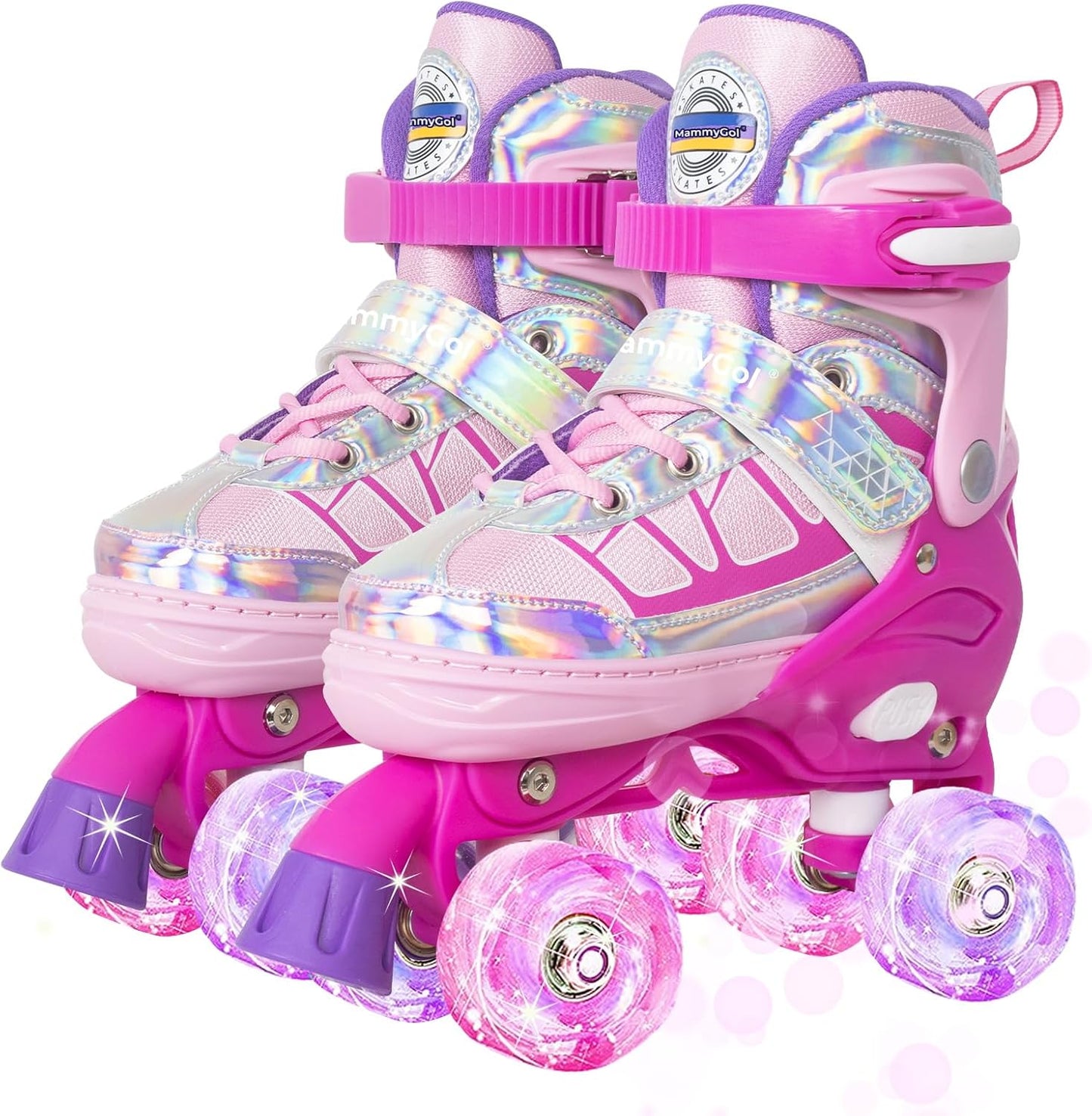 MammyGol Adjustable Roller Skates for Kids with Light Up Wheels