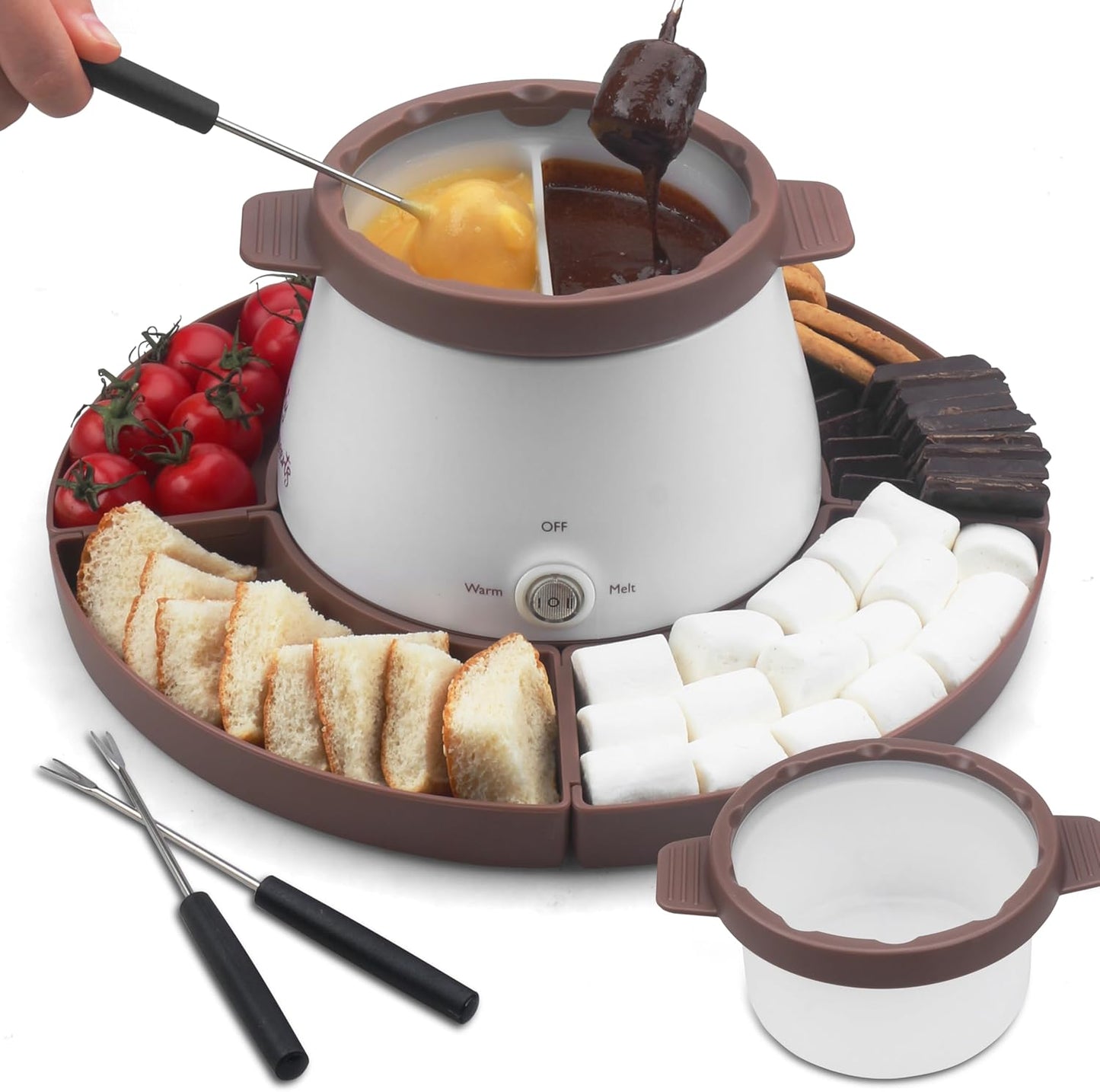 Electric Fondue Pot Set for Chocolate and Candy Melting Fun