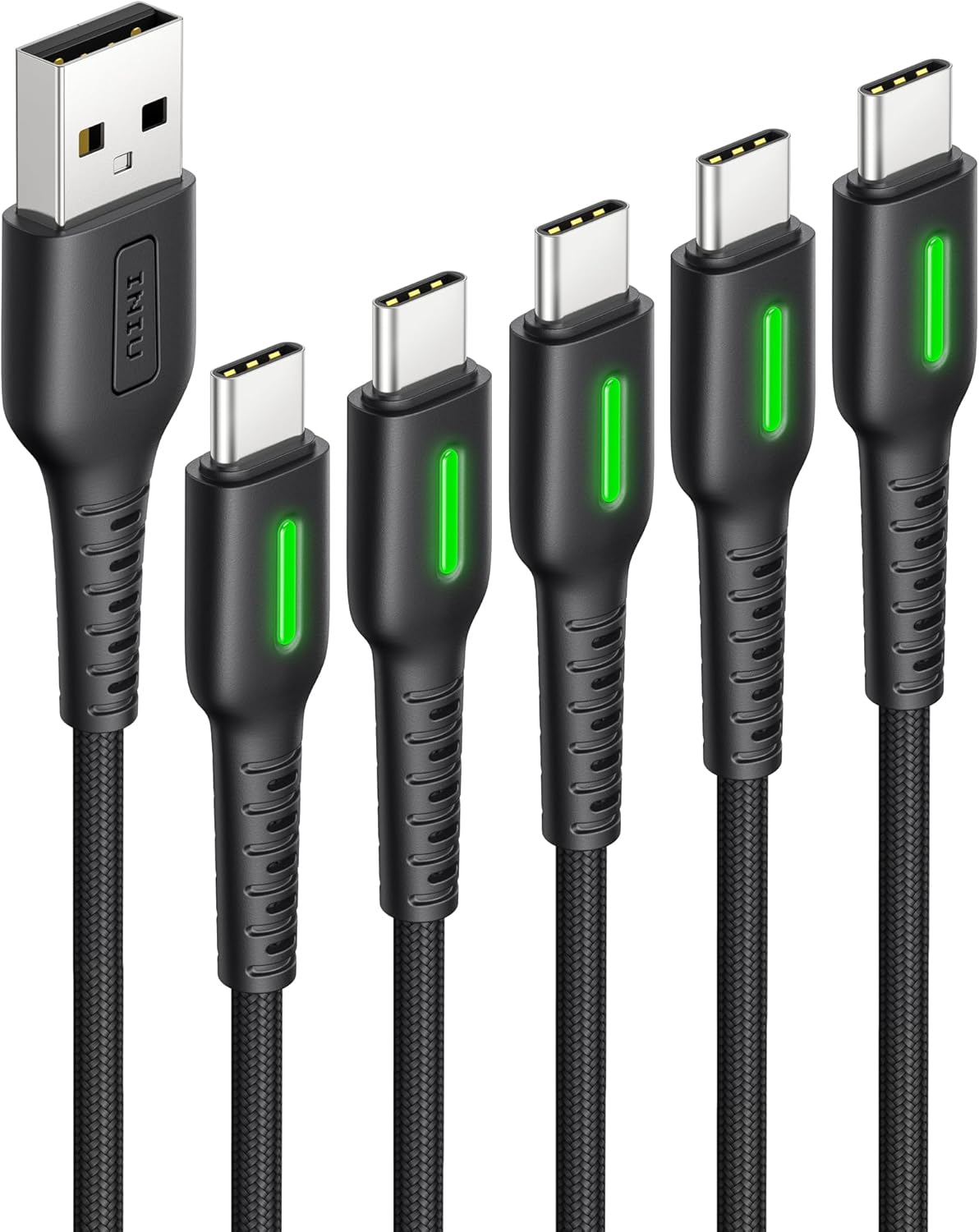INIU 5-Pack Fast Charging USB C Cable Set
