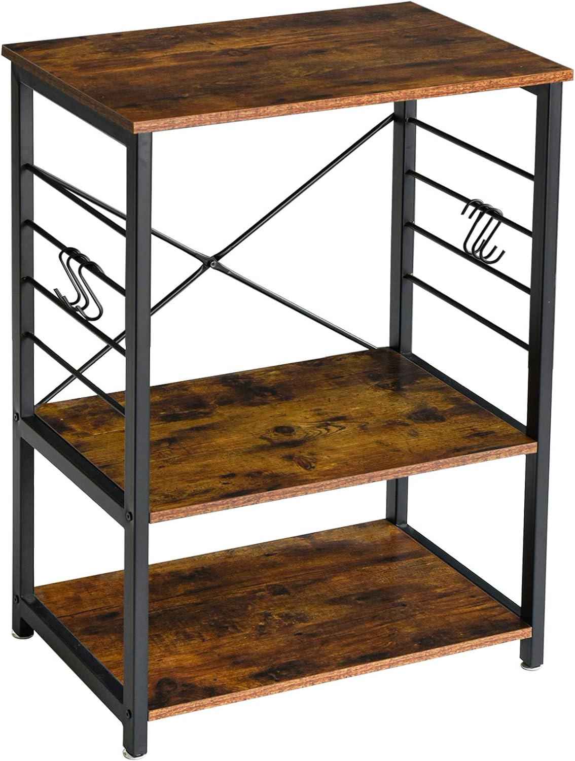 Adjustable 3-Tier Baker's Rack with Hooks