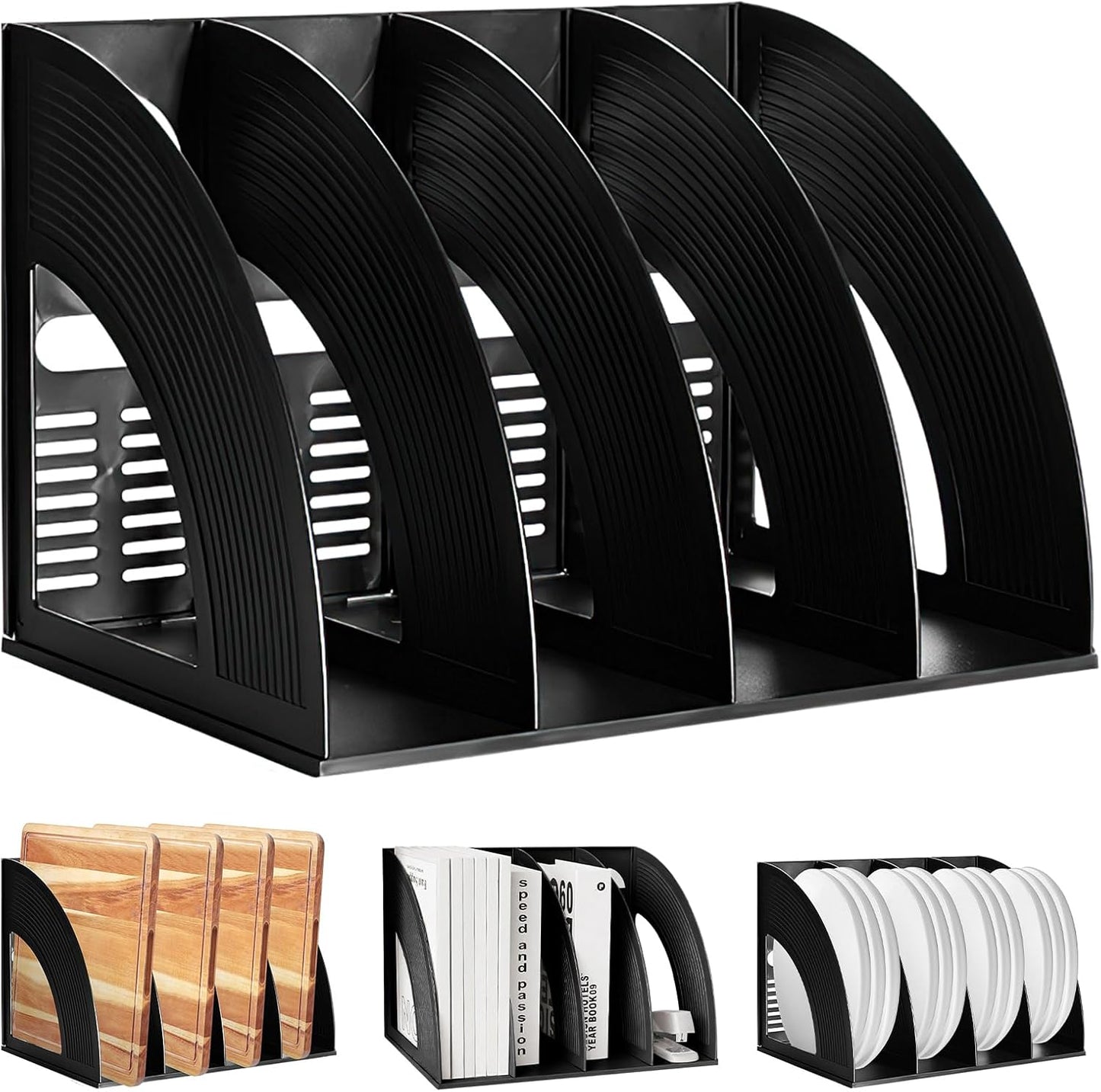 SAYEEC Desktop Organizer: 4 Compartment File Holder