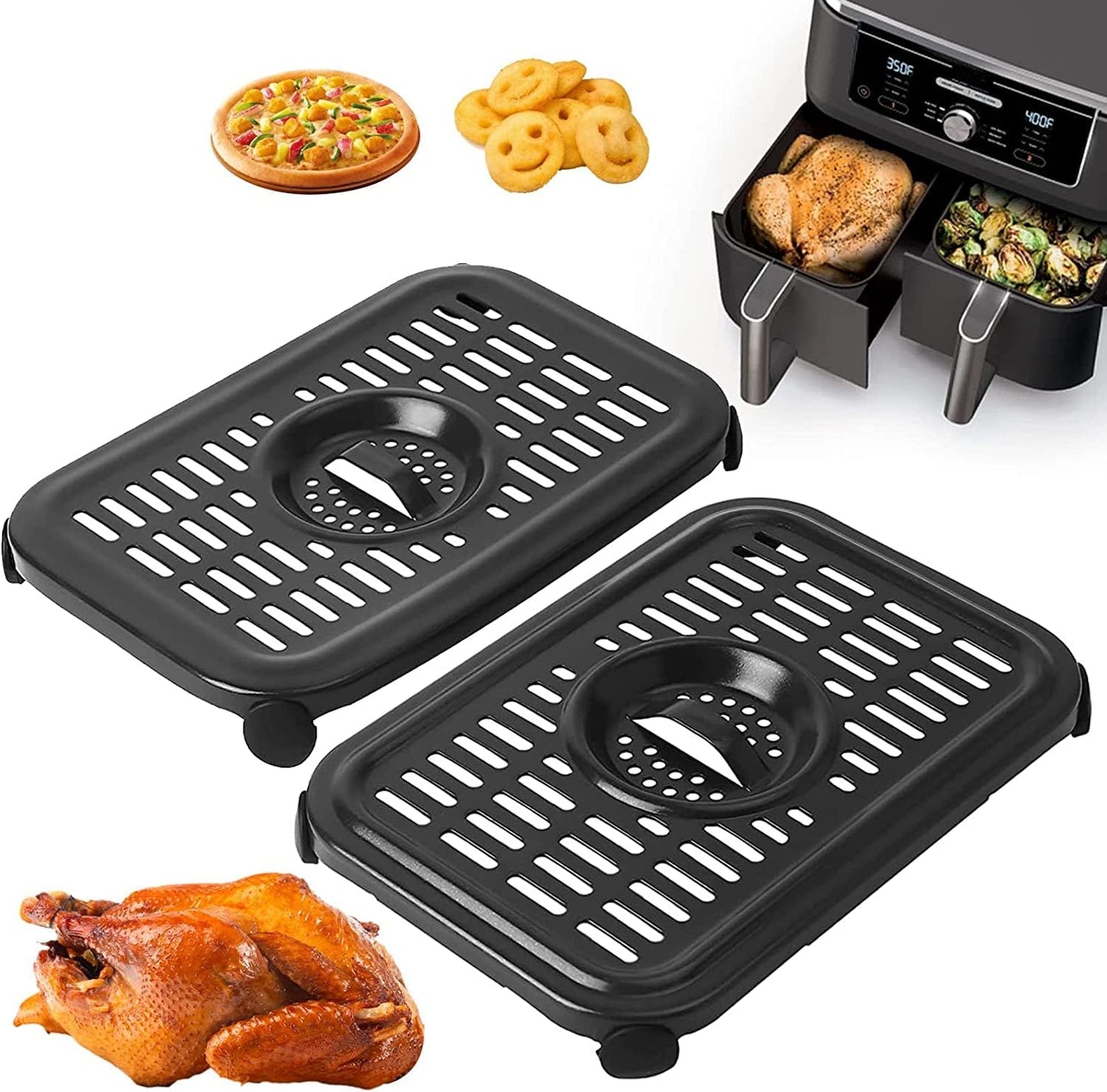 Ninja Air Fryer Crisper Plates x2 - Dishwasher Safe