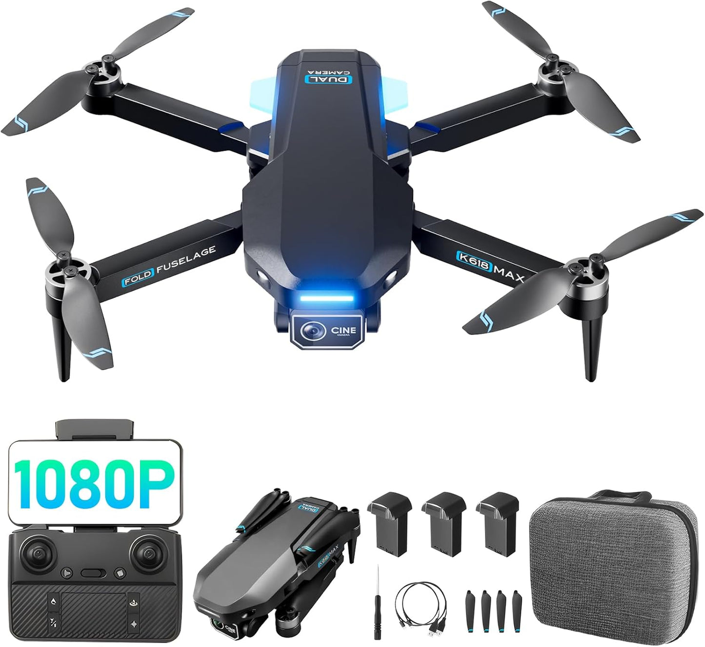 ShowyLive 1080P Camera Drone for Kids, FPV, Obstacle Avoidance