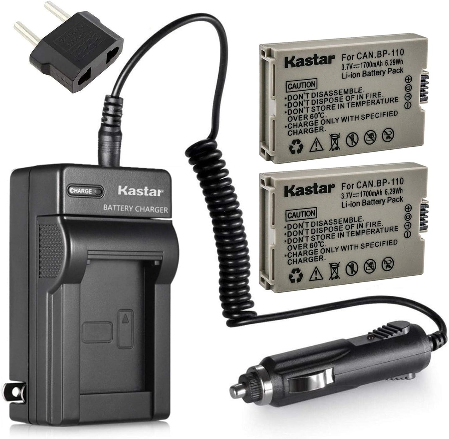 Kastar BP-110 Battery and Charger Kit for Canon Cameras