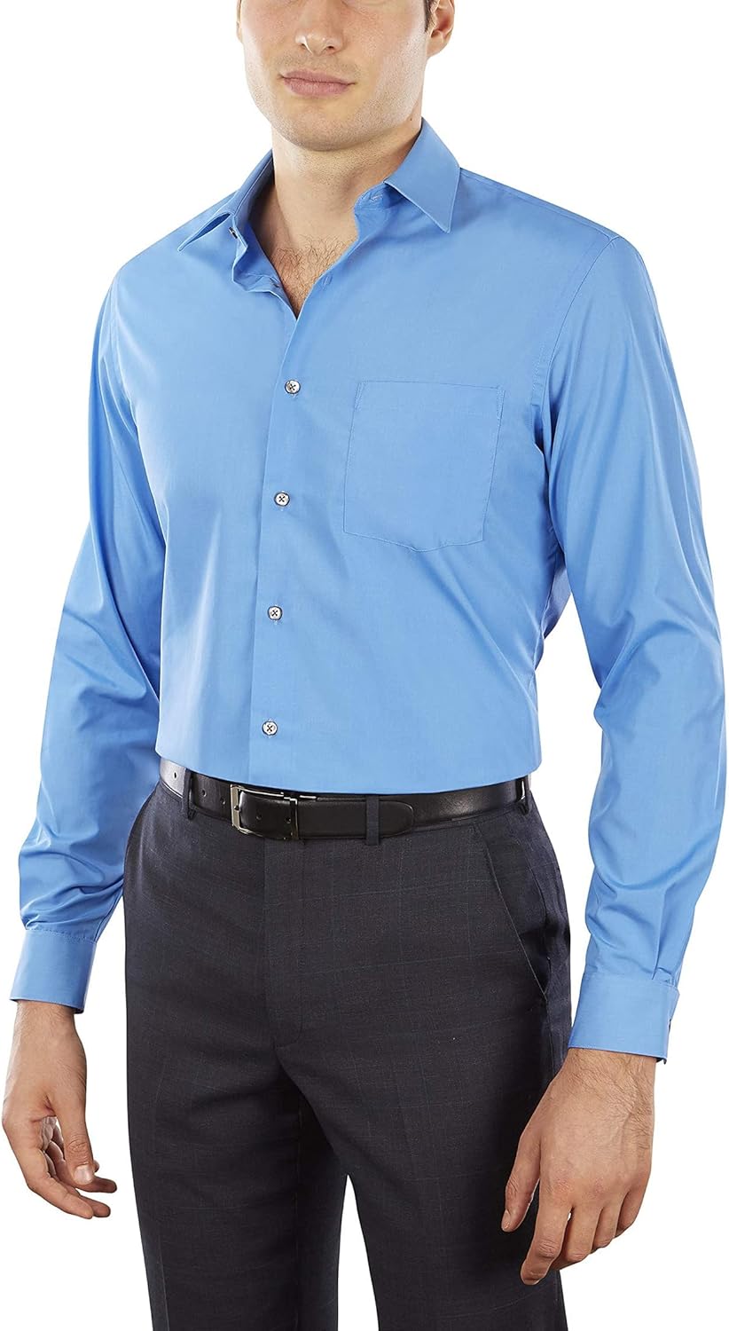Van Heusen Men's Dress Shirt Fitted Poplin Solid for Style