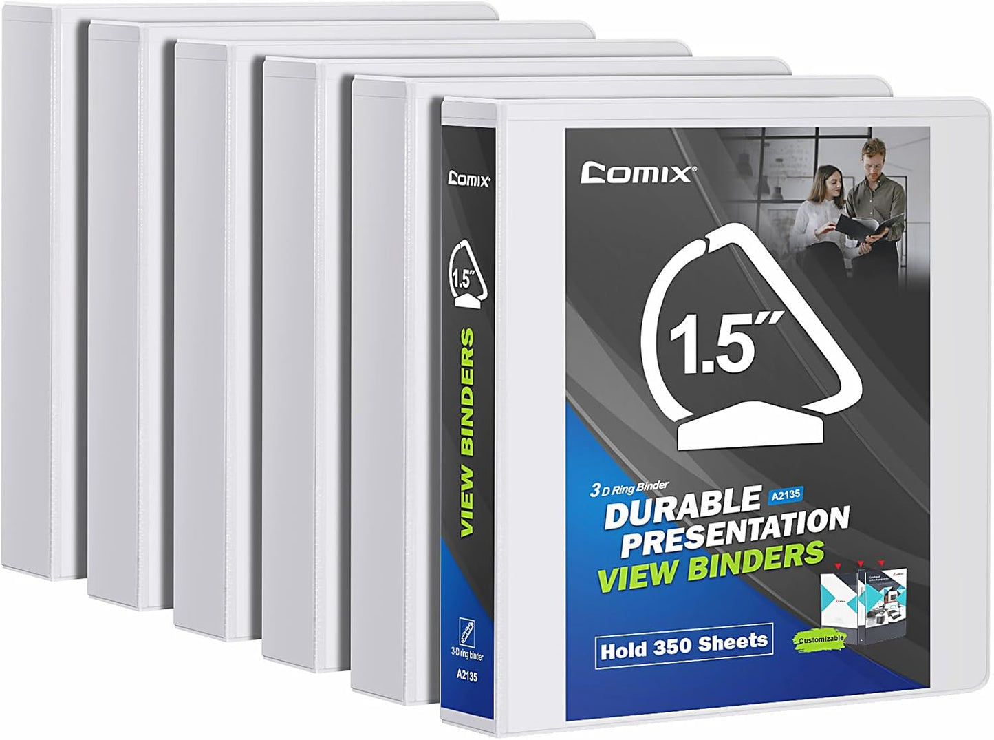 Comix Sturdy 1.5 Inch D-Ring Binders for Efficient Storage