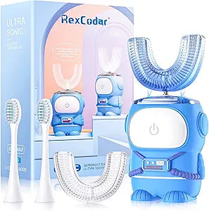 RexCodar Ultrasonic Kid's U-Shaped Toothbrush for Ages 6-12