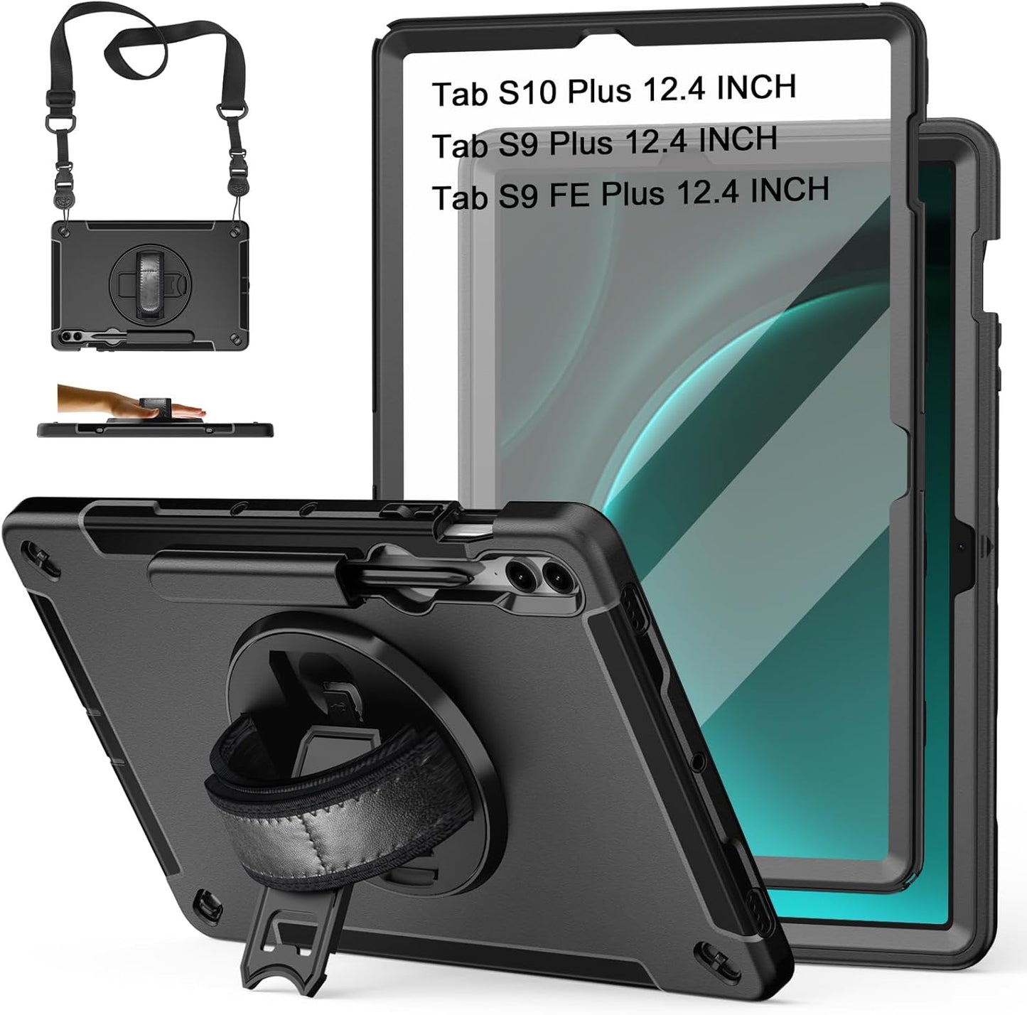 Durable Case for Galaxy Tab S10 Plus/S9 FE Plus/S9 Plus 12.4 INCH
