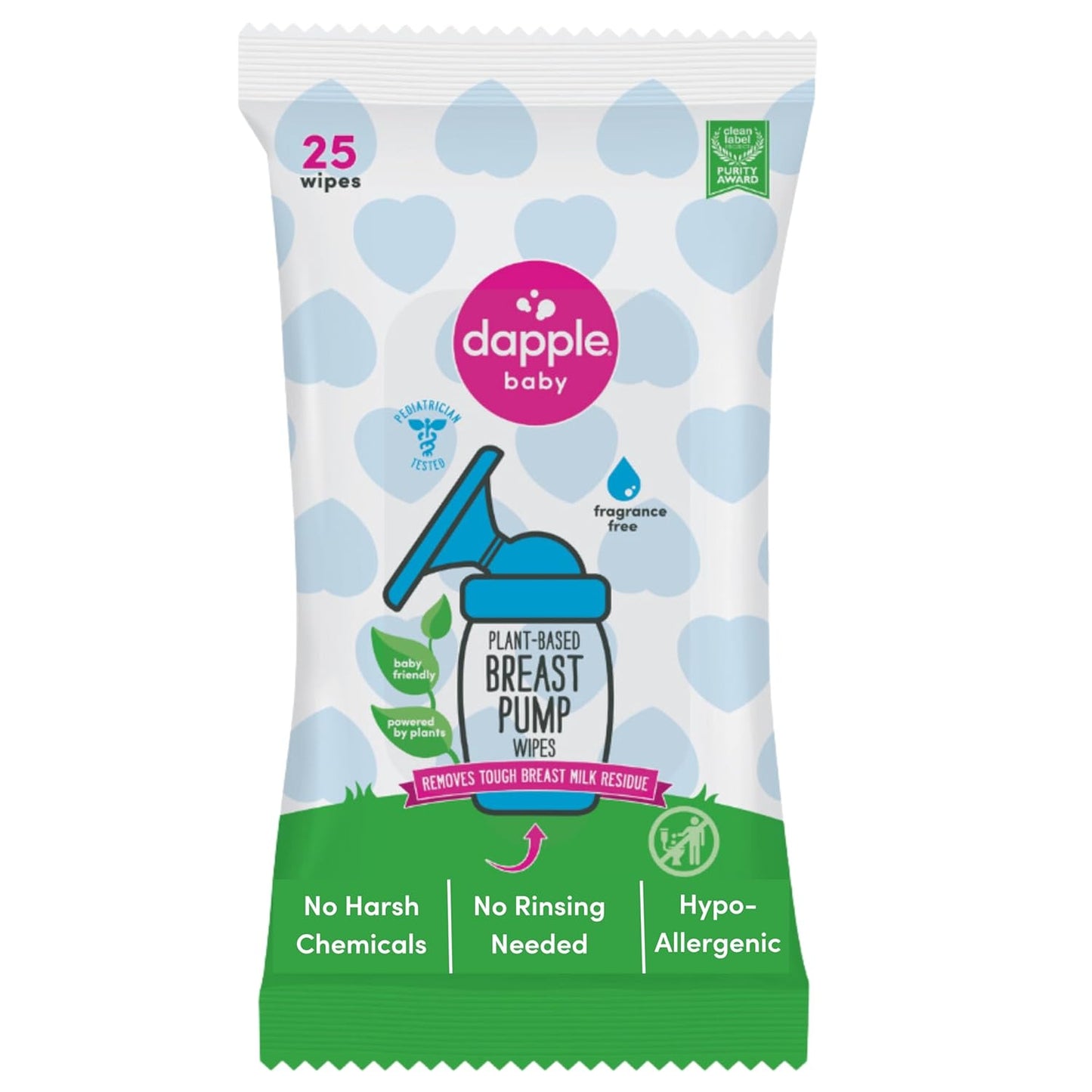 Dapple Baby Breast Pump Wipes, Plant-Powered Milk Residue Remover