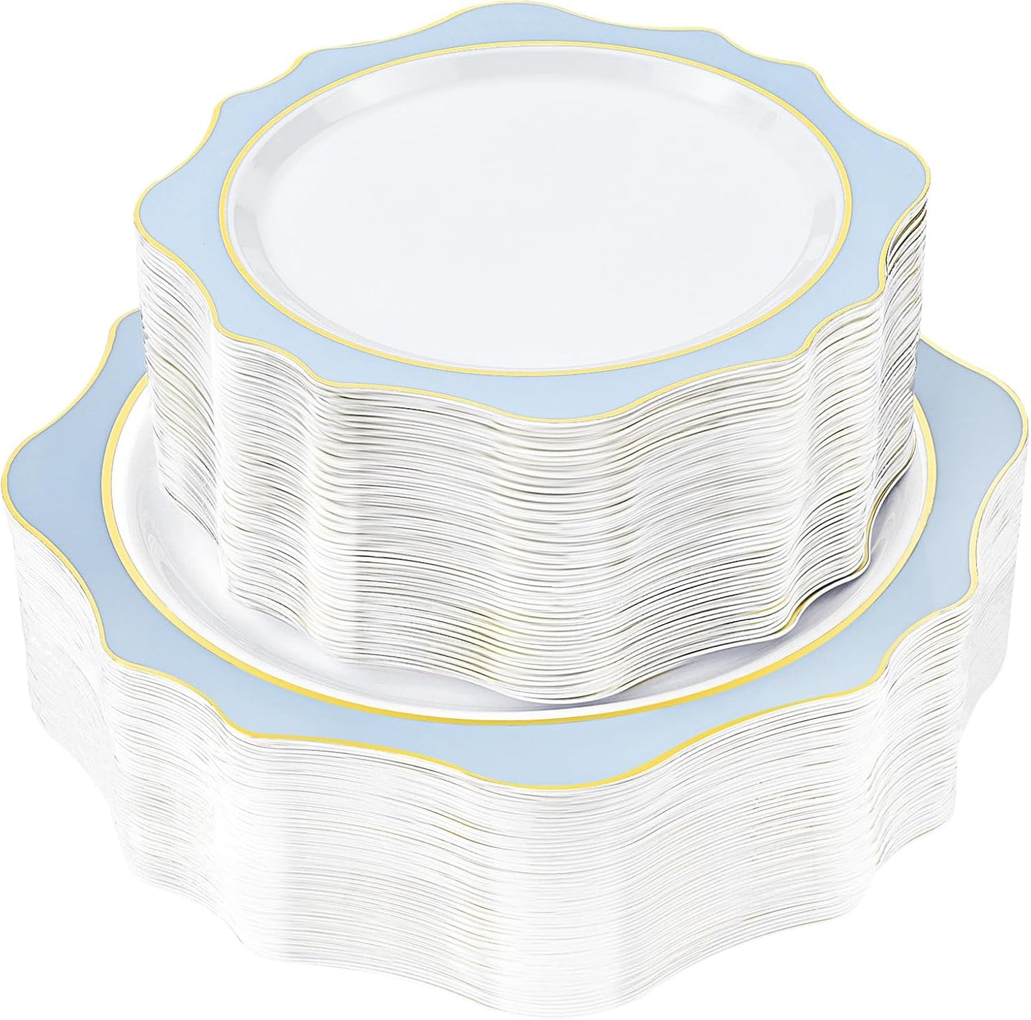 100 PCS Elegant Disposable Plates for Parties and Events