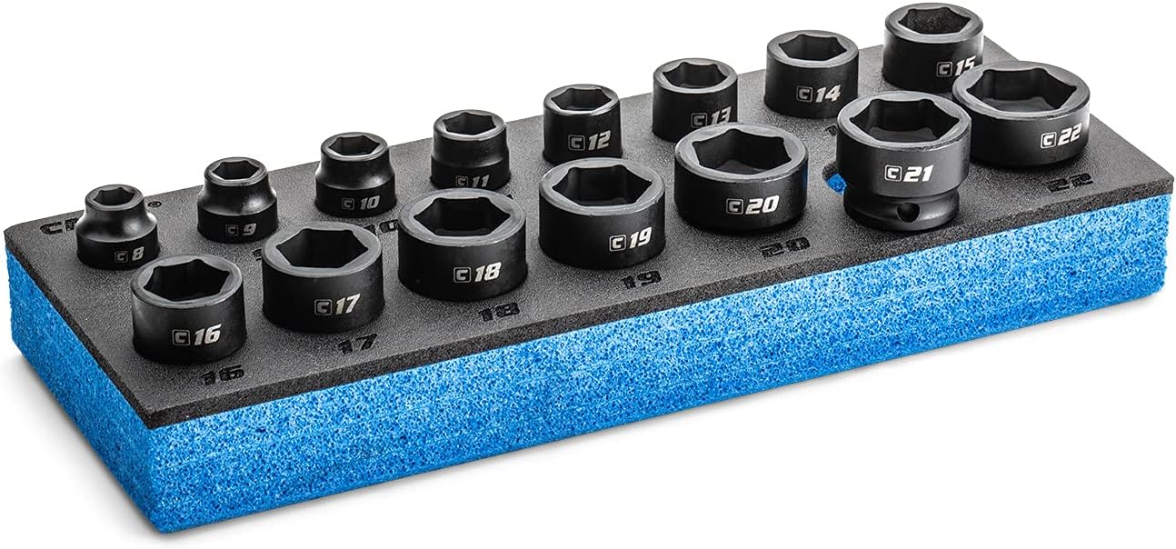 Capri Tools Stubby Impact Socket Set for Tight Spaces