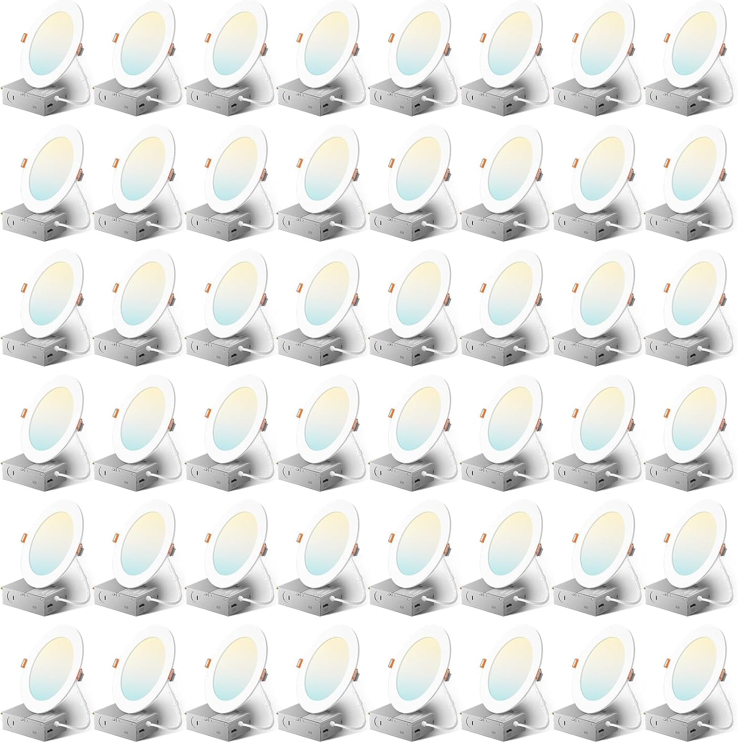 48 Pack 6 Inch 5CCT Ultra-Thin LED Recessed Ceiling Lights