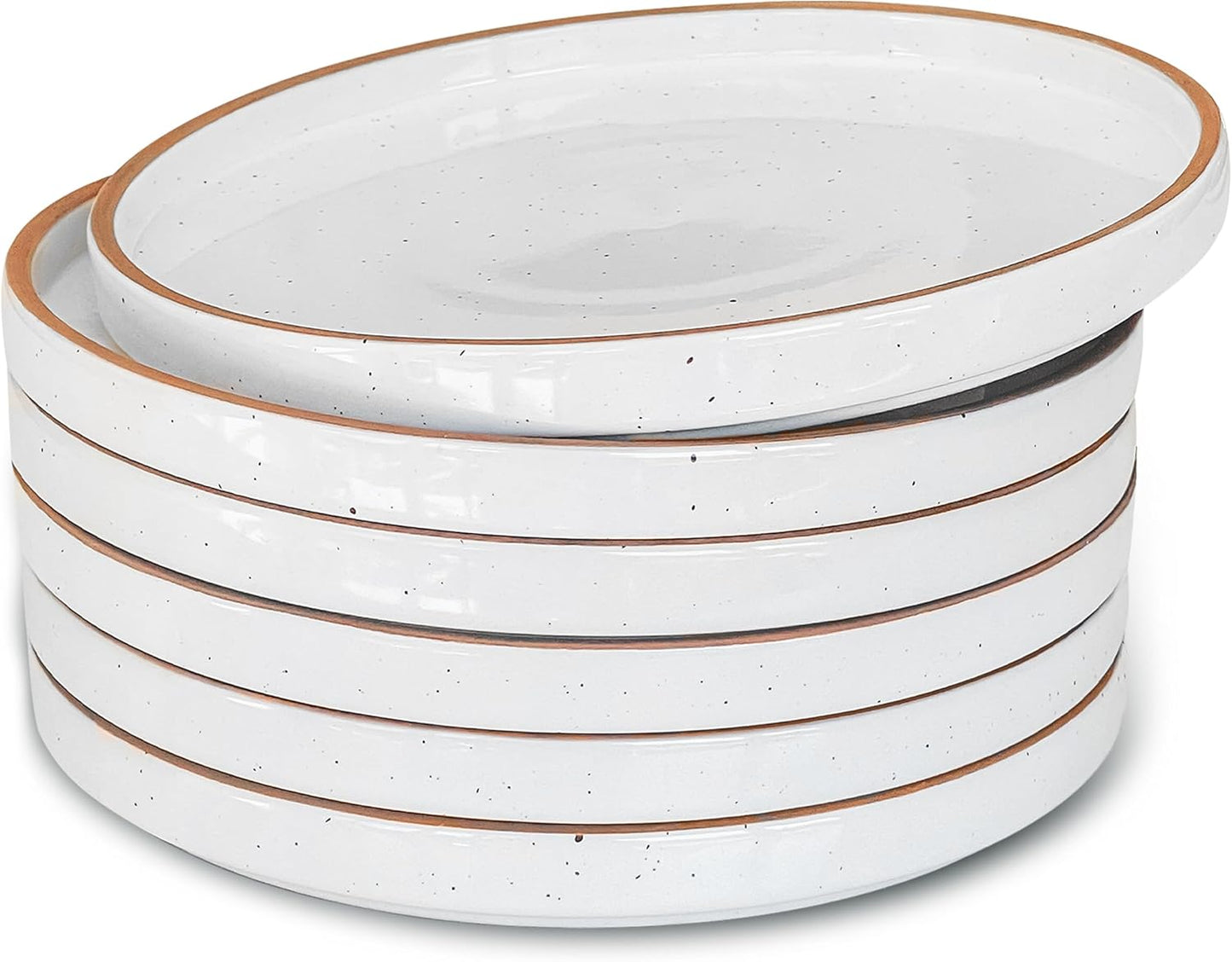 Mora Ceramic Flat Plates Set of 6-8 in for Mindful Eating