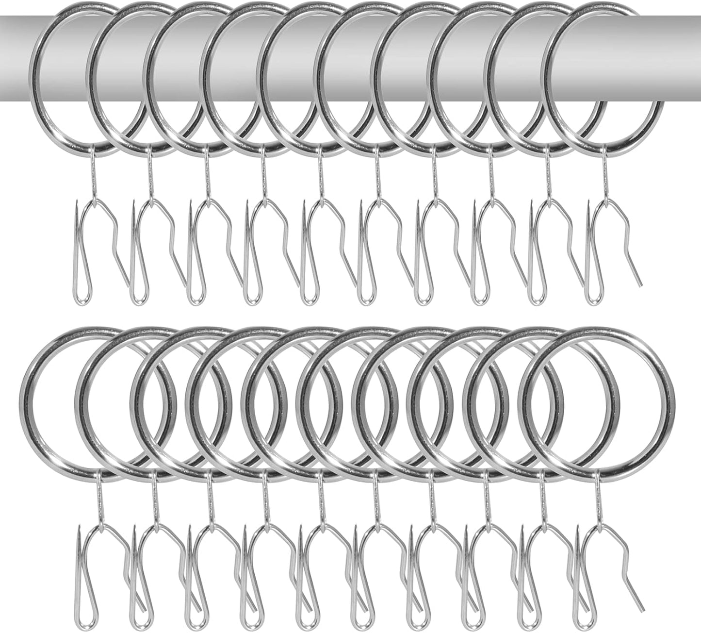 Securely Hang Curtains with WISION Metal Rings & Hooks!