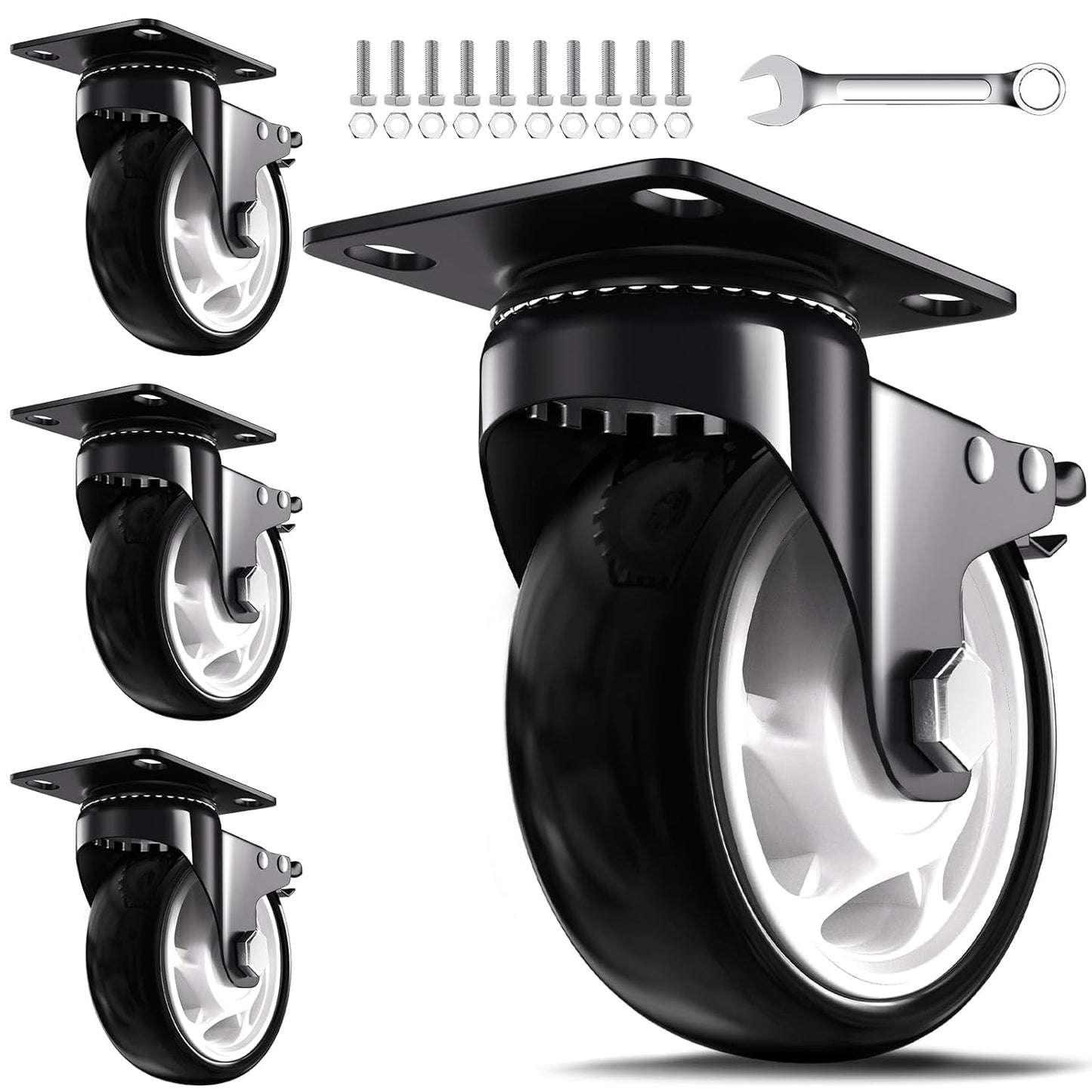 5 Inch Heavy Duty Casters with 2600lbs Capacity for Workbenches