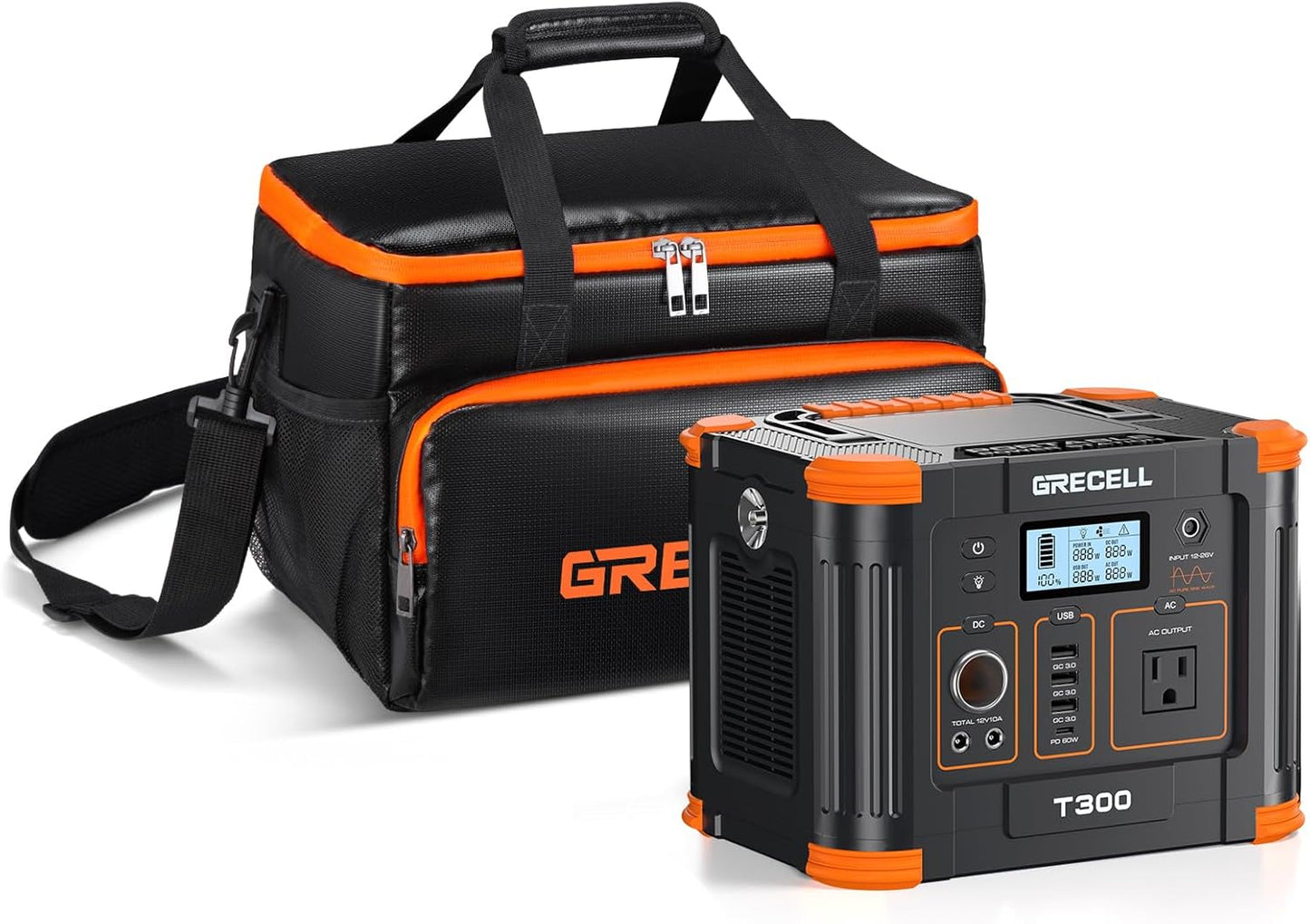 GRECELL 330W Solar Generator with Fire-proof Case