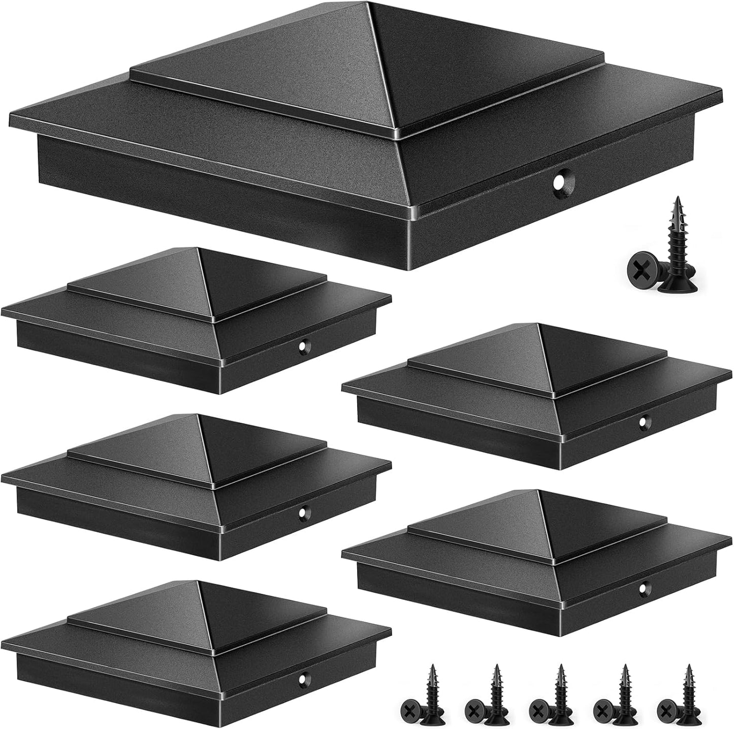 6-Pack Aluminium Pyramid Post Caps for 5.5in x 5.5in Wood Posts