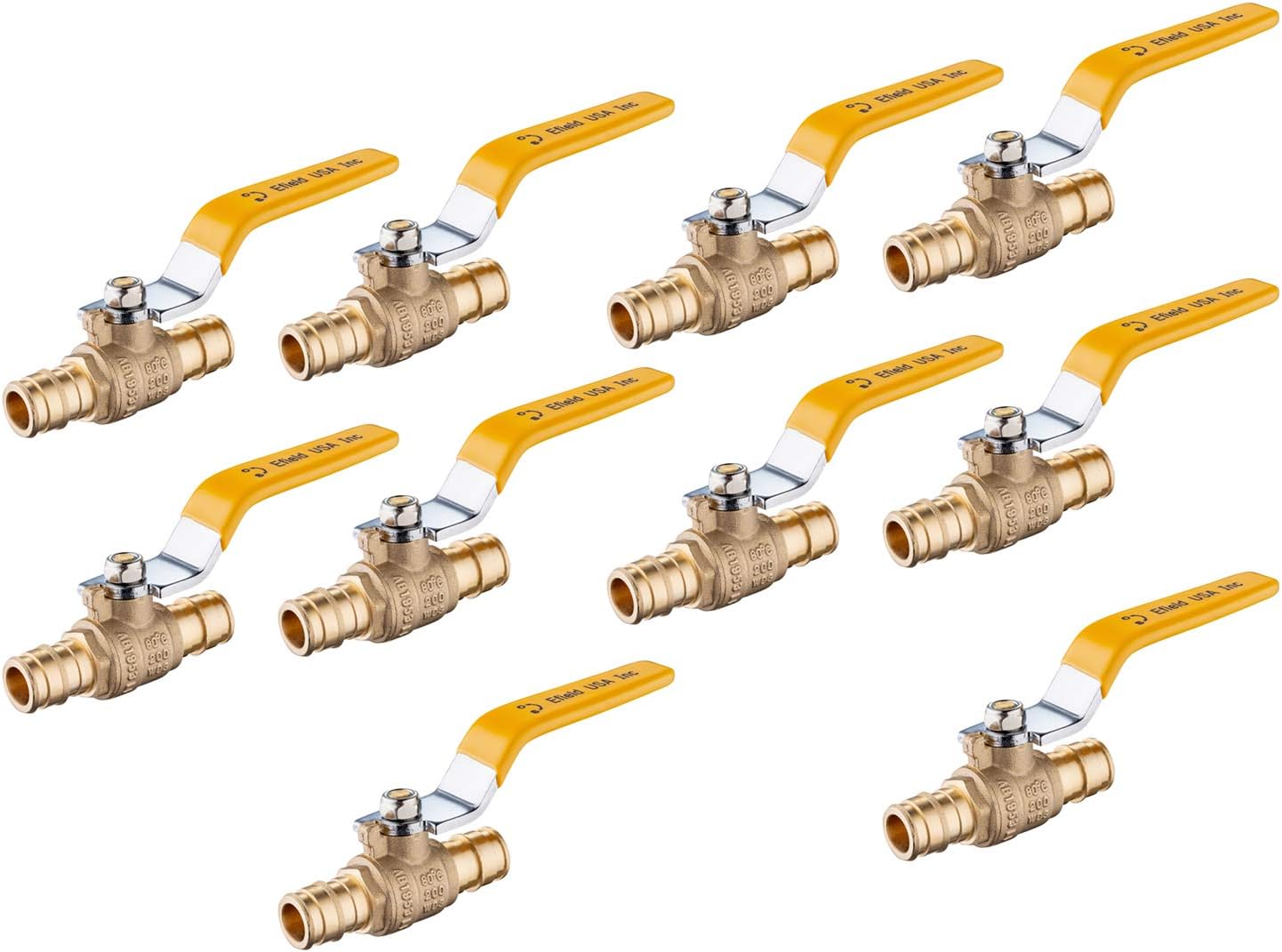 Pack of 10 3/4-Inch Brass Ball Valve for Pex-A Pipe Systems