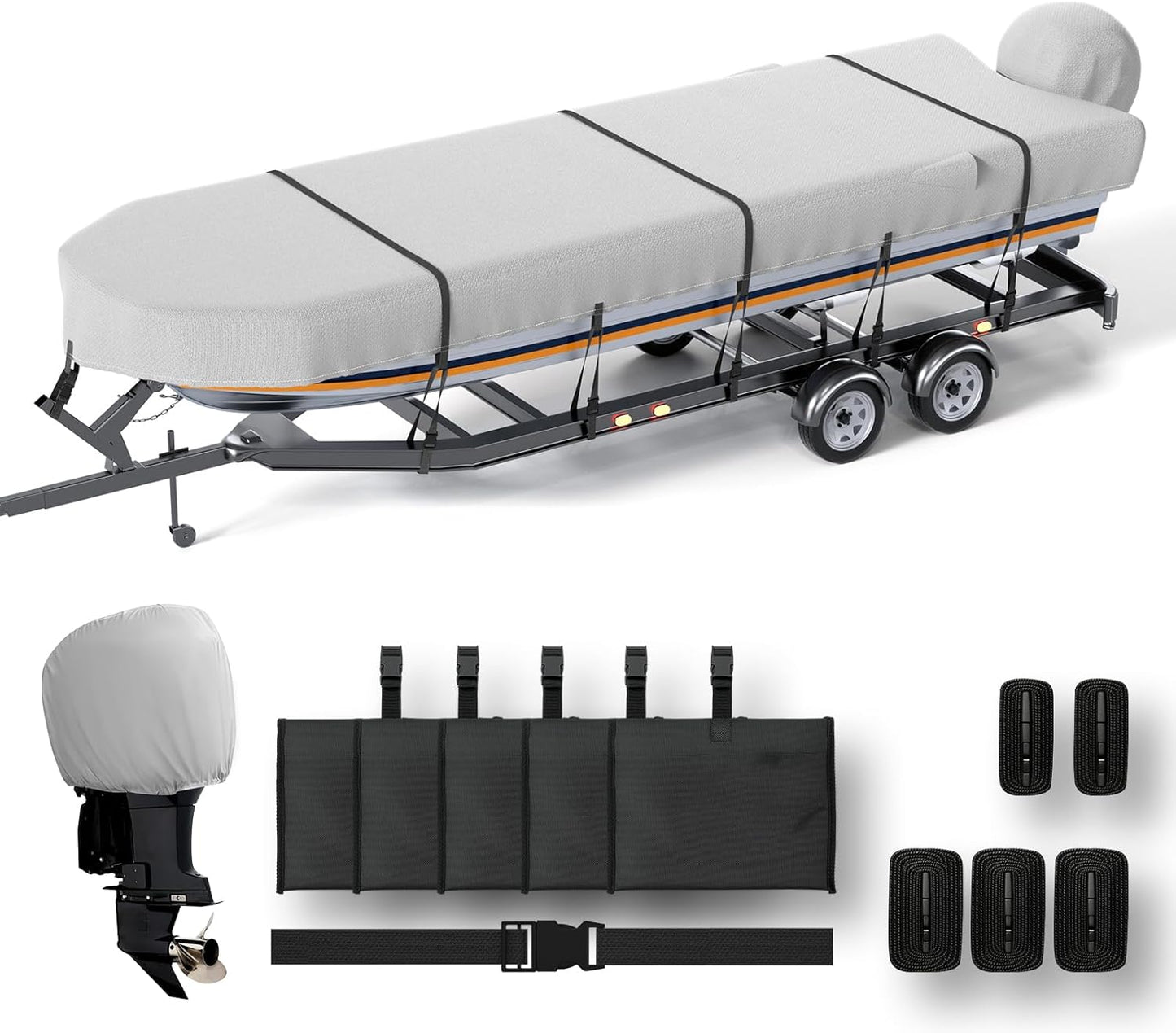 Heavy Duty Jon Boat Cover 14ft with Motor Cover for Protection