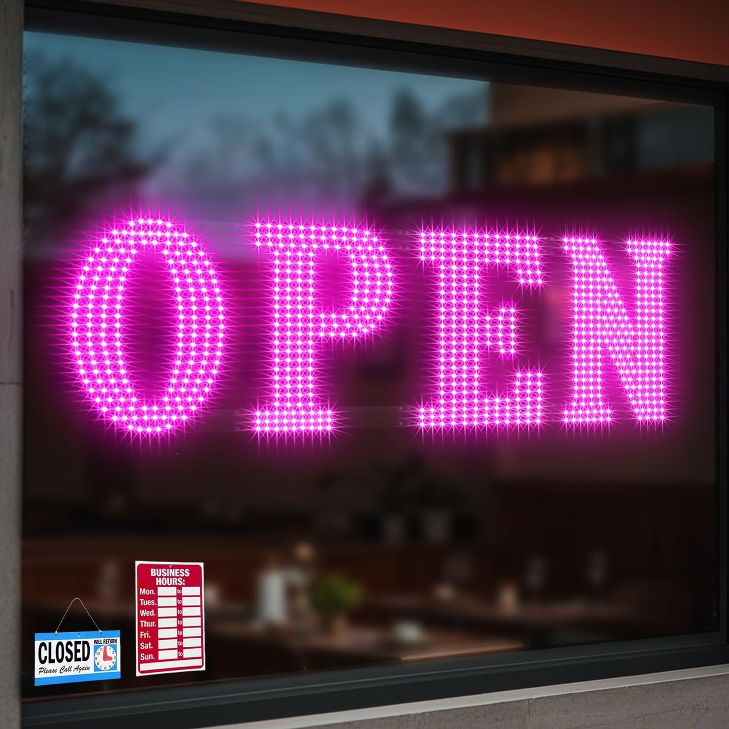 40inx14in Large LED Open Sign for Business - Super Bright Design