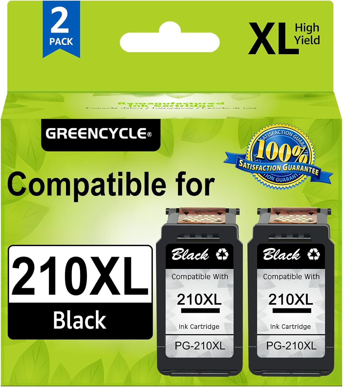 210XL Remanufactured Ink Cartridge for Canon Printers - 2 Pack