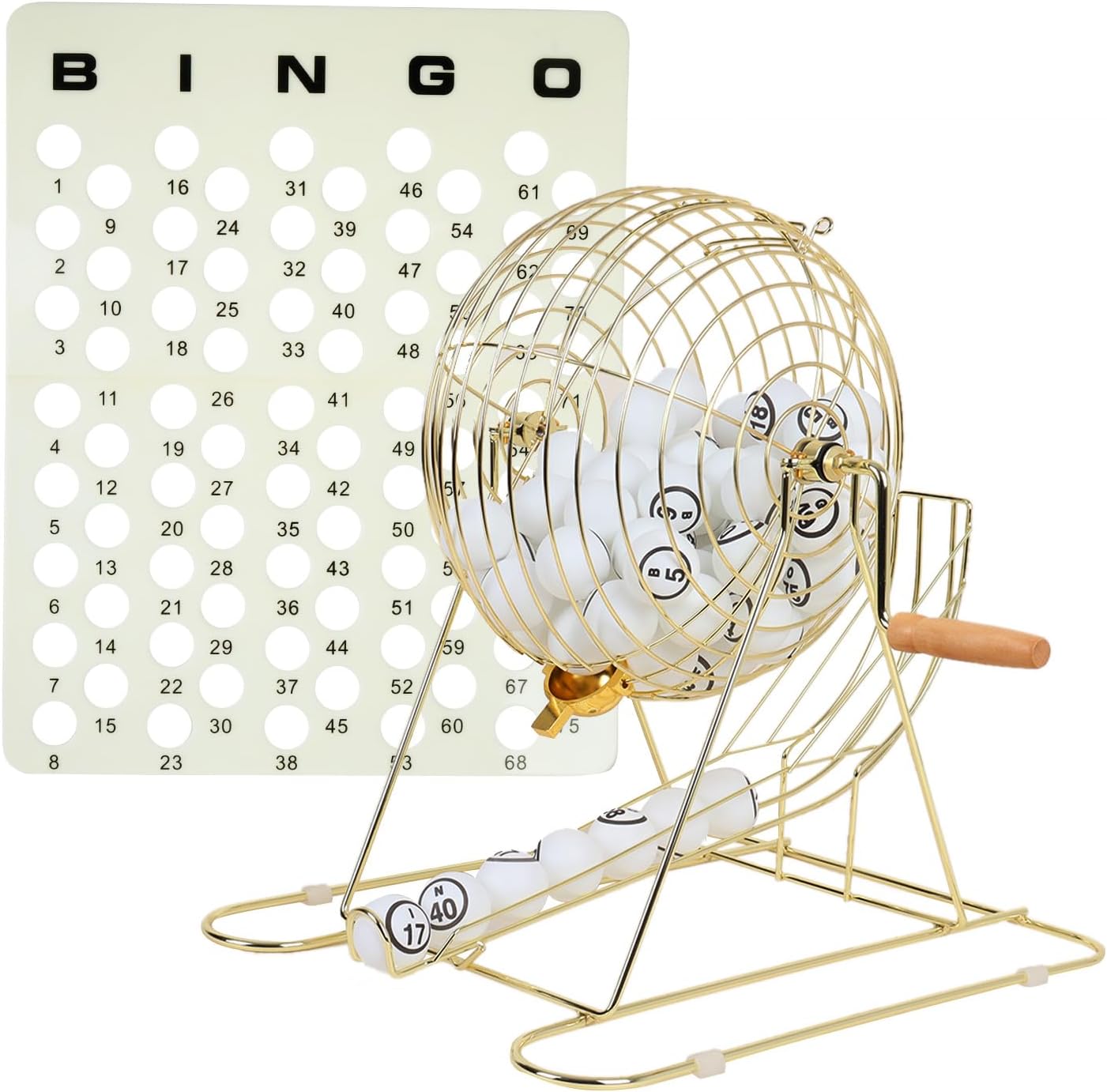 Professional Bingo Game Set with X-Large Cage and Balls