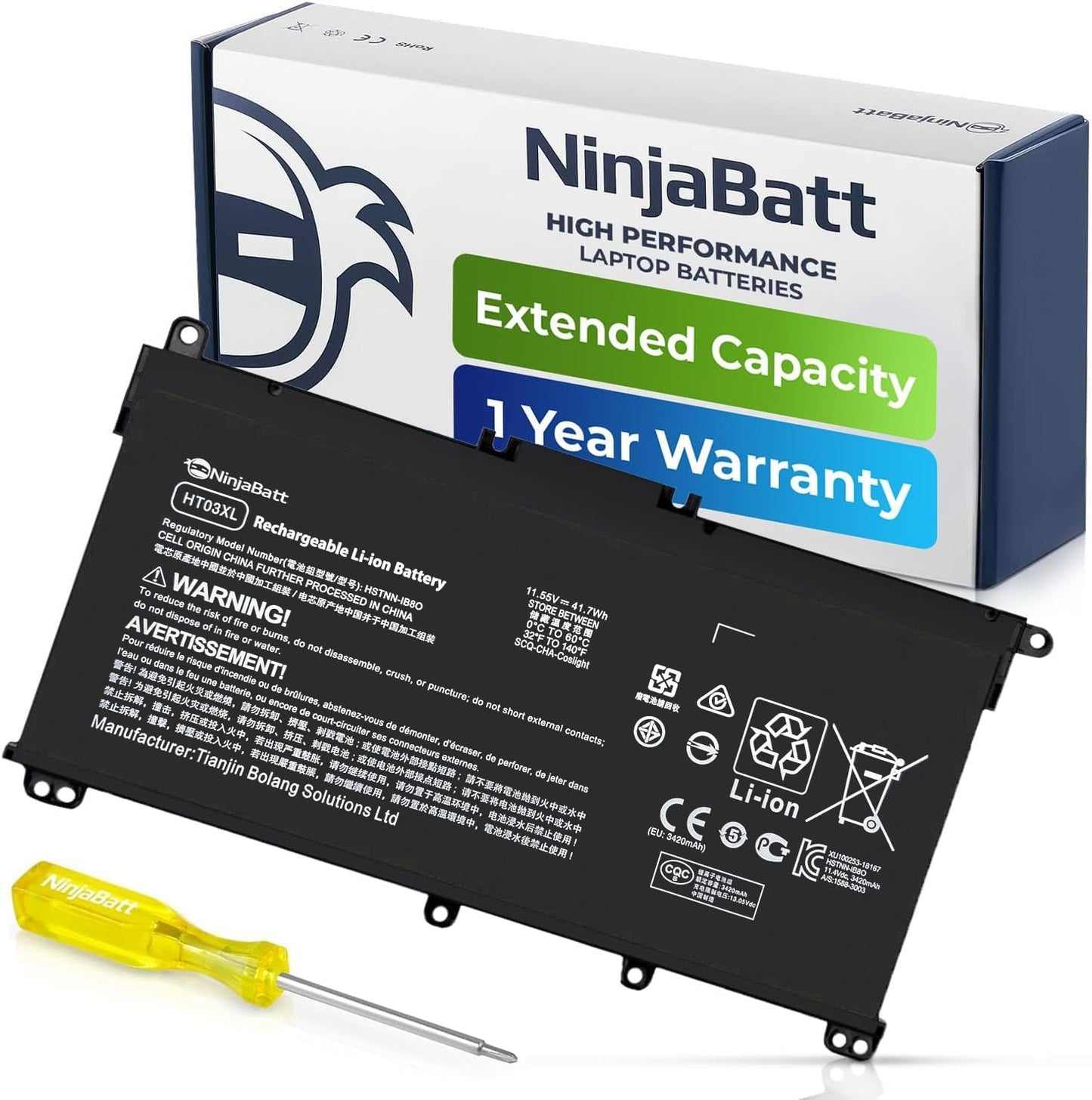 NinjaBatt HT03XL Battery for HP Pavilion 15 Series Laptops
