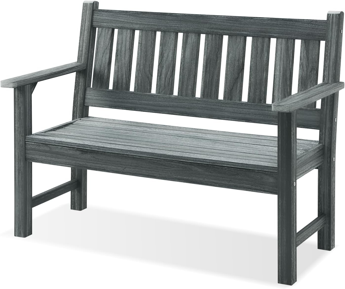 Outdoor Bench for 2-Person Garden Use, Durable Poly Lumber