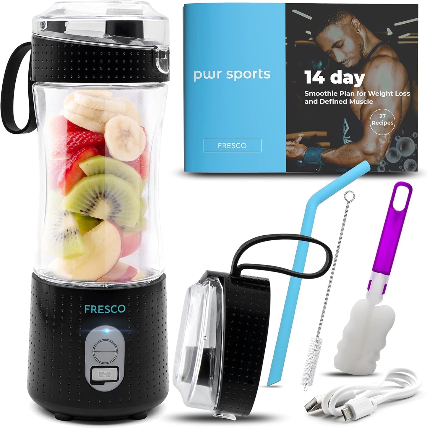 PWR SPORTS FRESCO Portable Blender - Blend Anywhere!