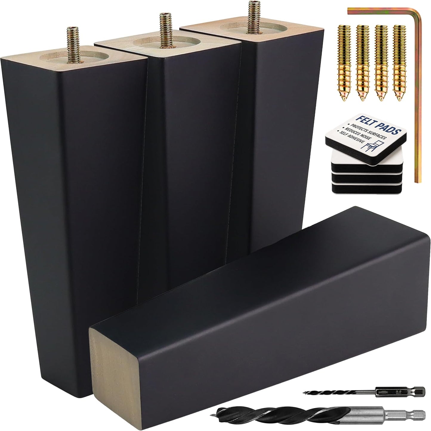 Premium Black Square Furniture Legs for All Types of Furniture