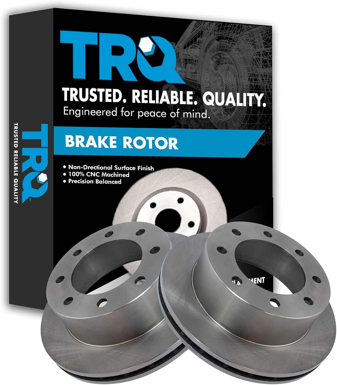 TRQ Rear Brake Rotors Set for Ford Excursion and F-250 Super Duty