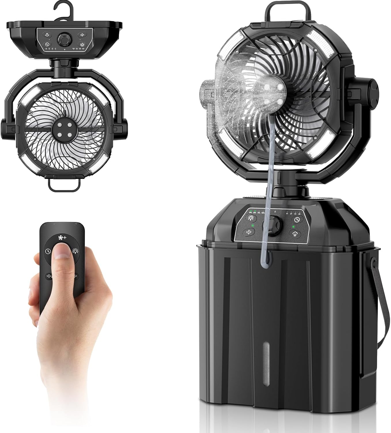 Portable Misting Fan for Outdoor Use with 20000mAh Battery