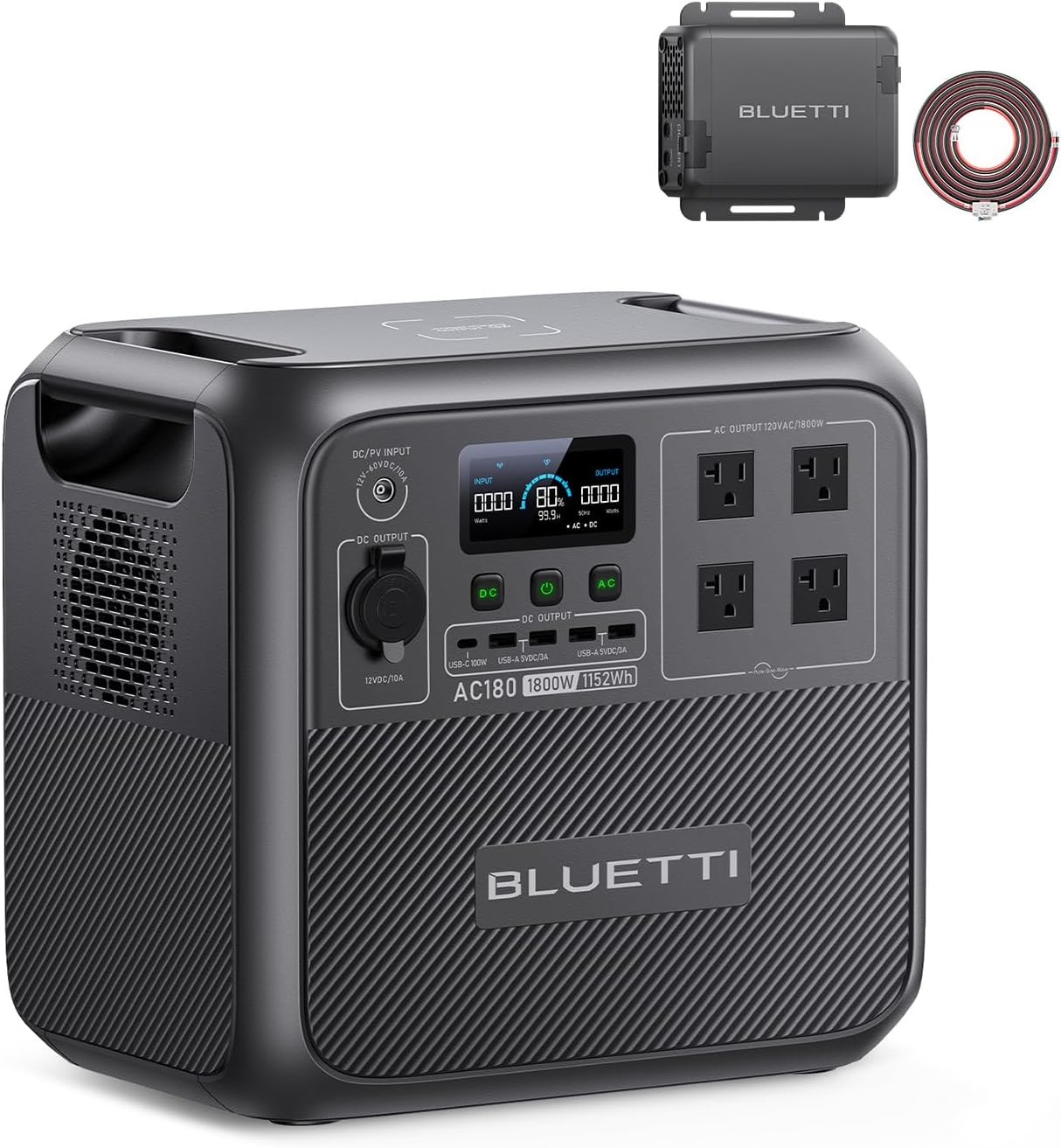 BLUETTI Solar Generator AC180: 1,152Wh Backup Power