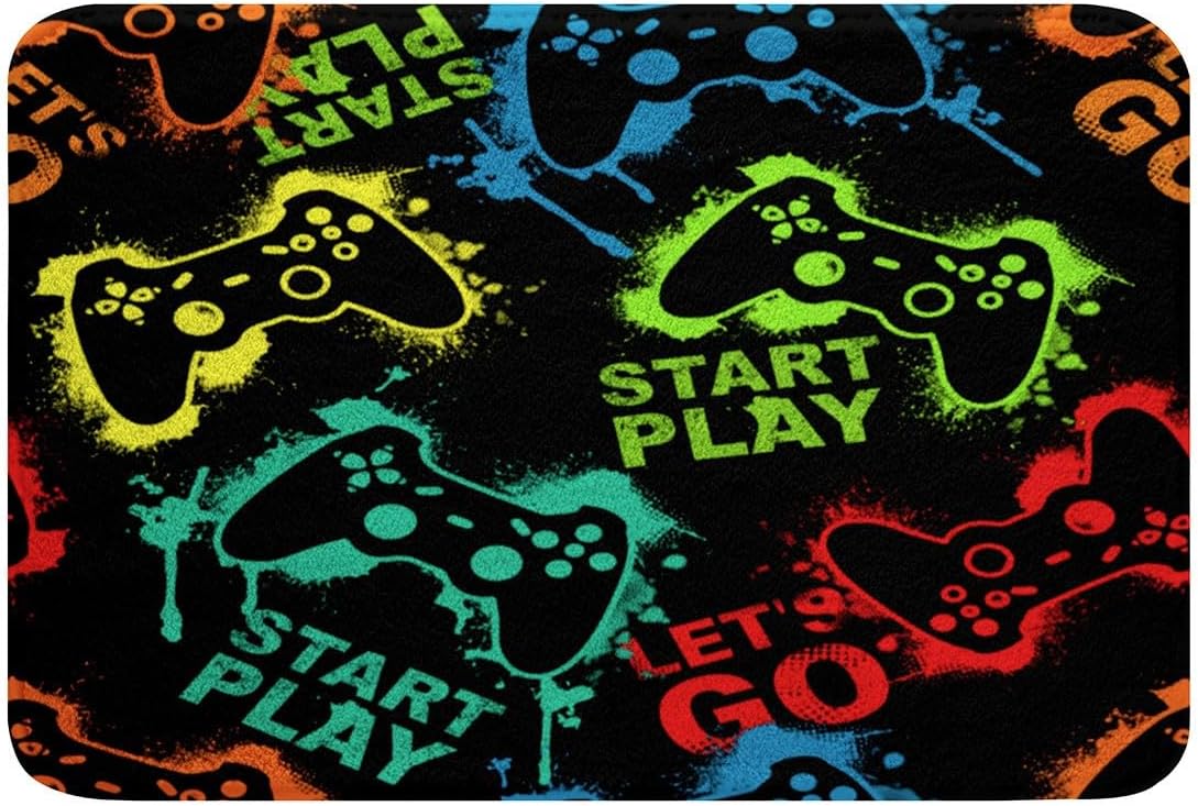 Non-Slip Gamer Bath Rug - Soft & Cozy Water Absorbent Mat 16x24