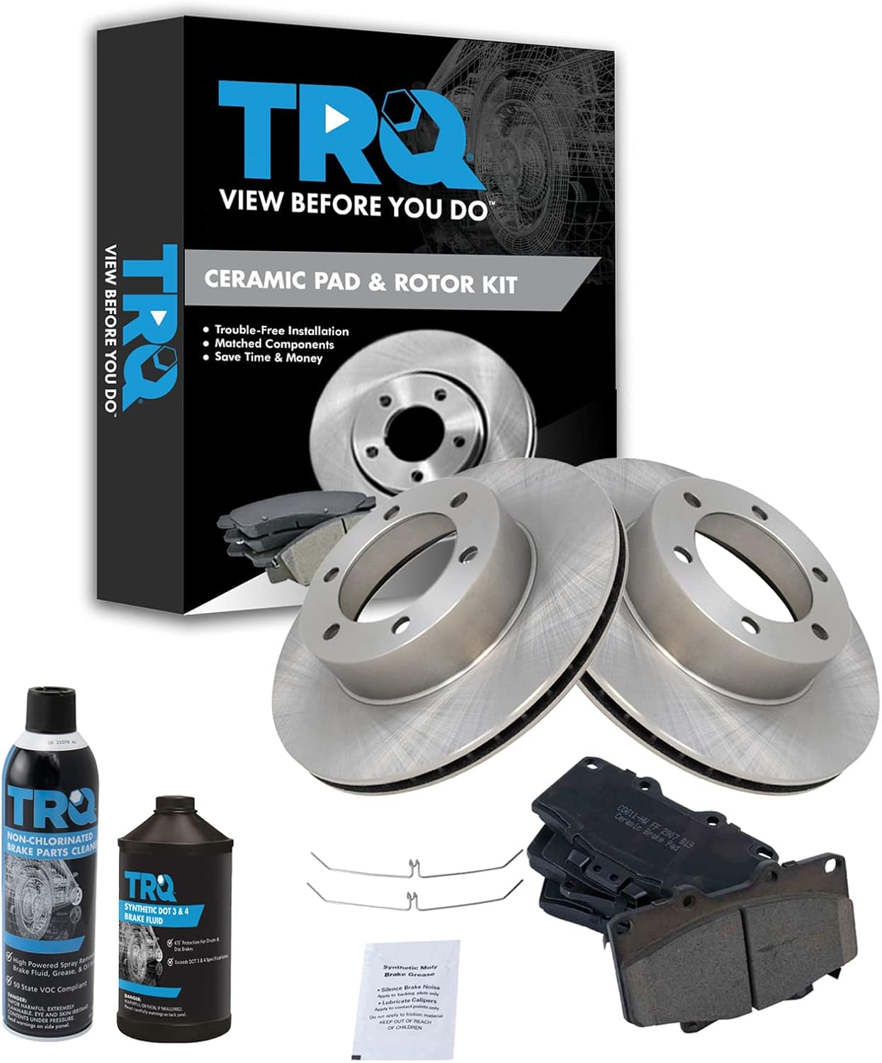 TRQ Front Brake Pad & Rotor Kit for 1996-2000 Toyota 4Runner