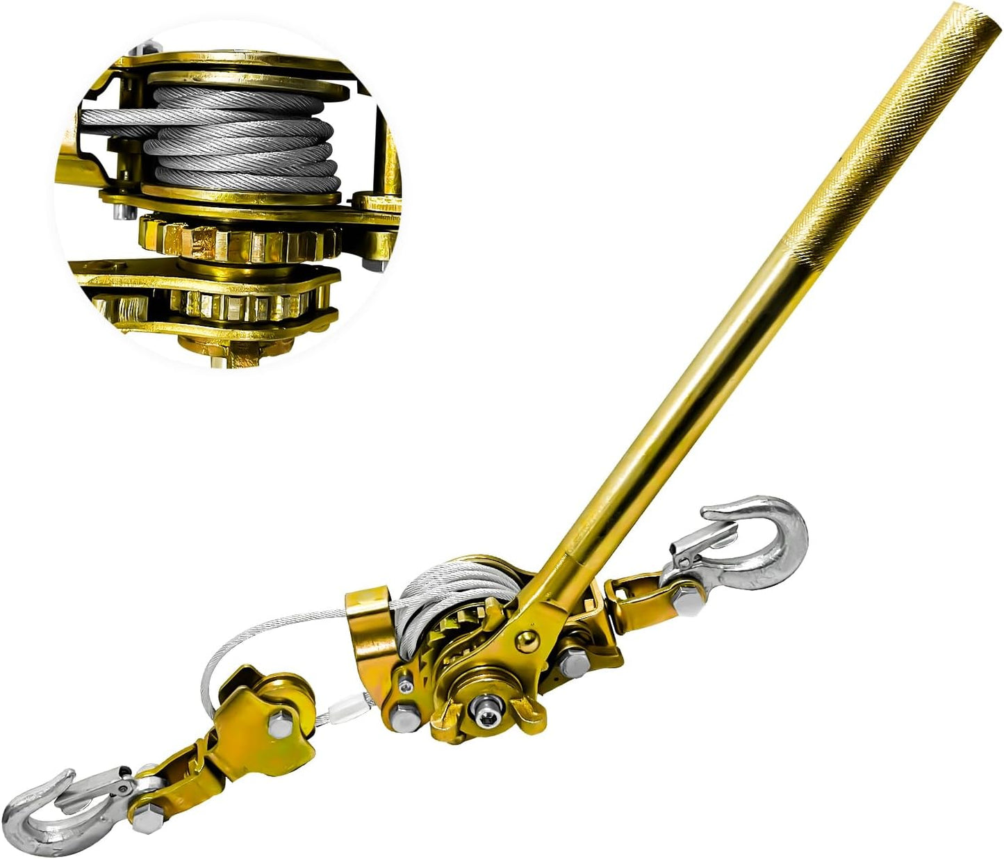 Come Along Winch Puller with 2 Hooks for Heavy Duty Lifting