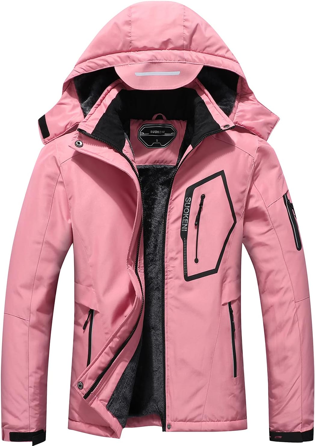 SUOKENI Women's Waterproof Hooded Snow Coat