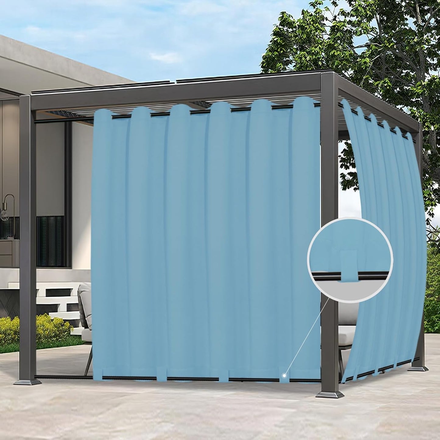Easy-Going Outdoor Curtains Waterproof for Patio and Porch