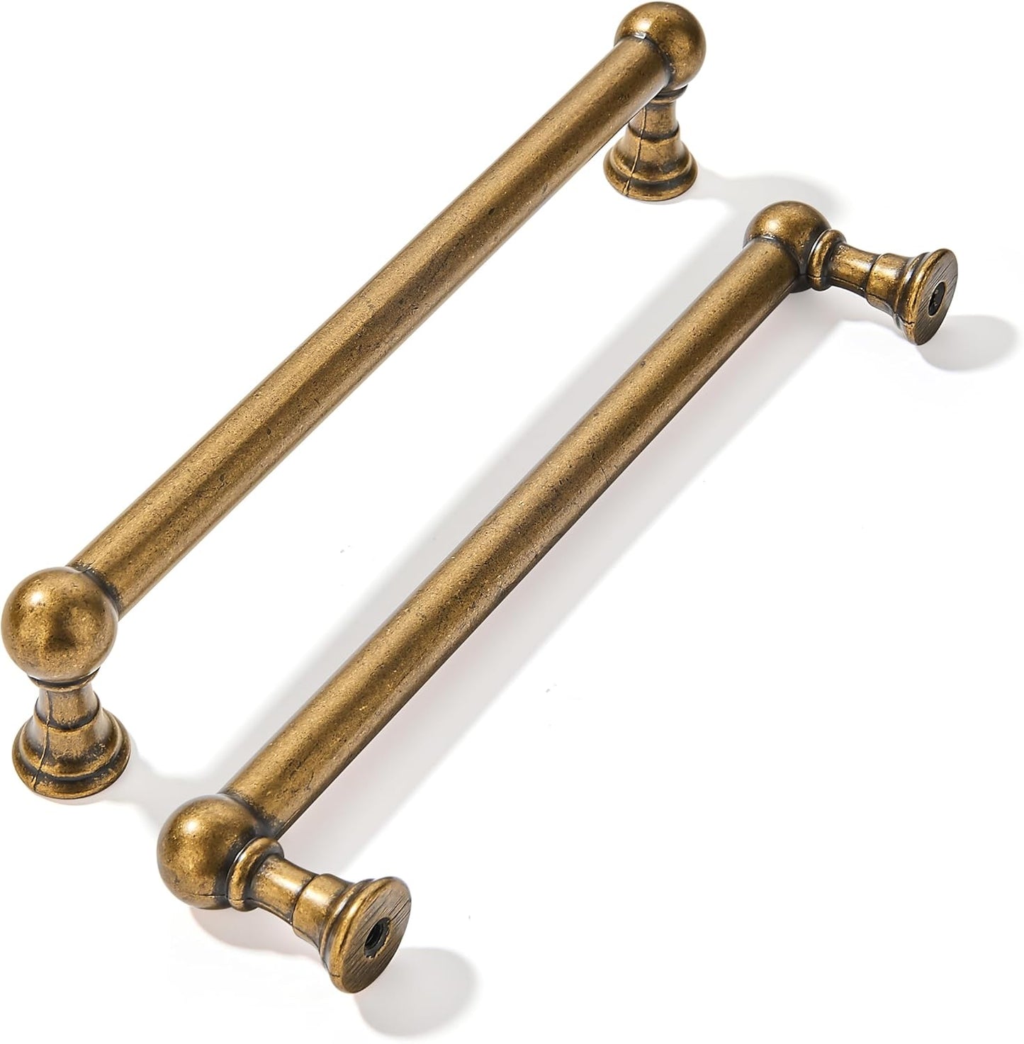 Antique Brass Cabinet Pulls - 10 Pack Heavy Duty 6 Inch Handles