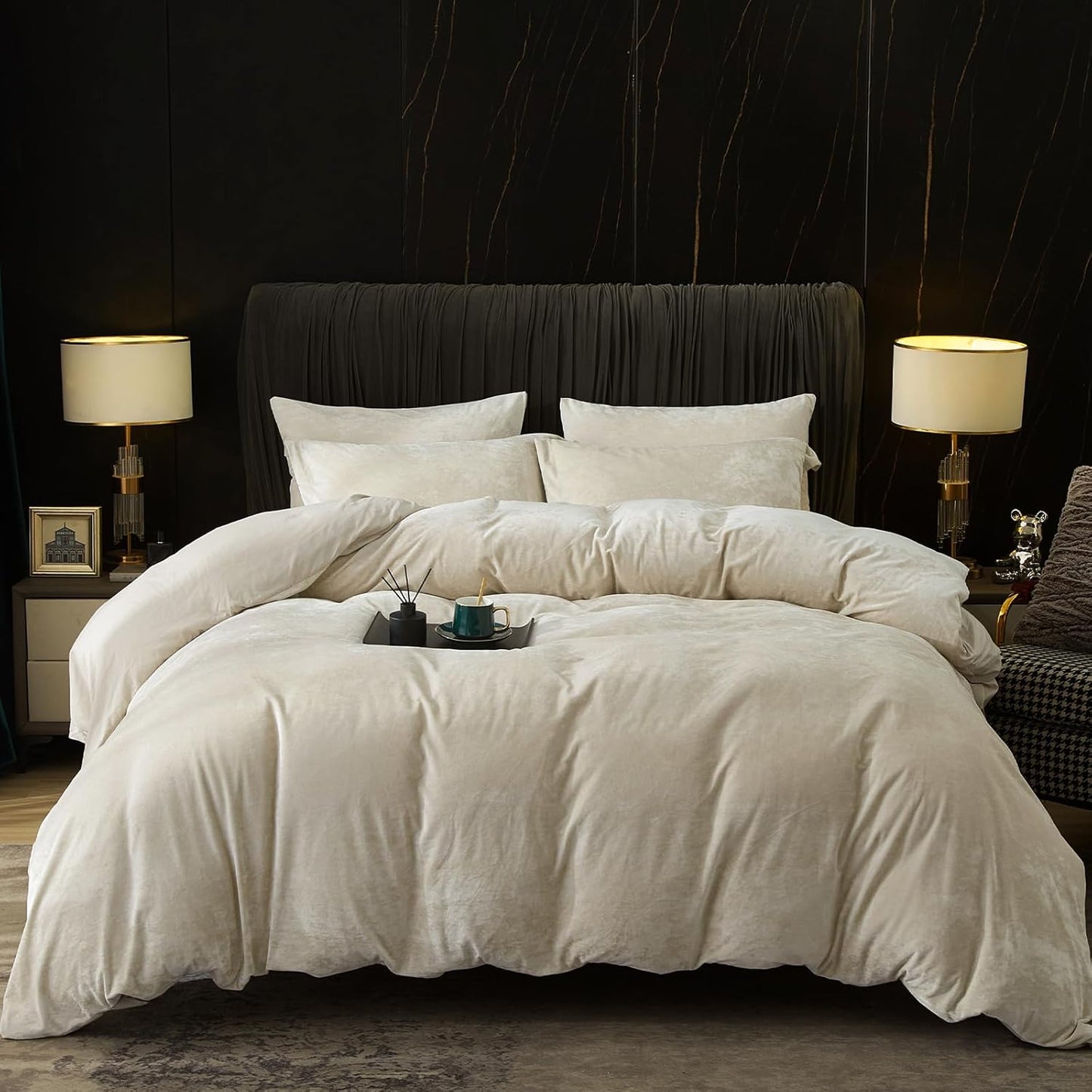 PHF Truly Velvet Duvet Cover Set Queen Size for Luxurious Comfort