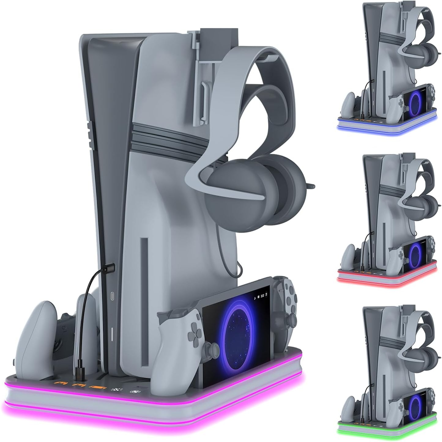 PS5 Charging Dock and Cooling Station with RGB LED Lighting