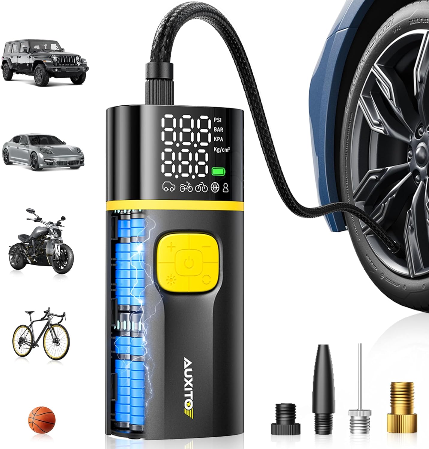 AUXITO A502 Portable Air Compressor - Fast Tire Inflator for All