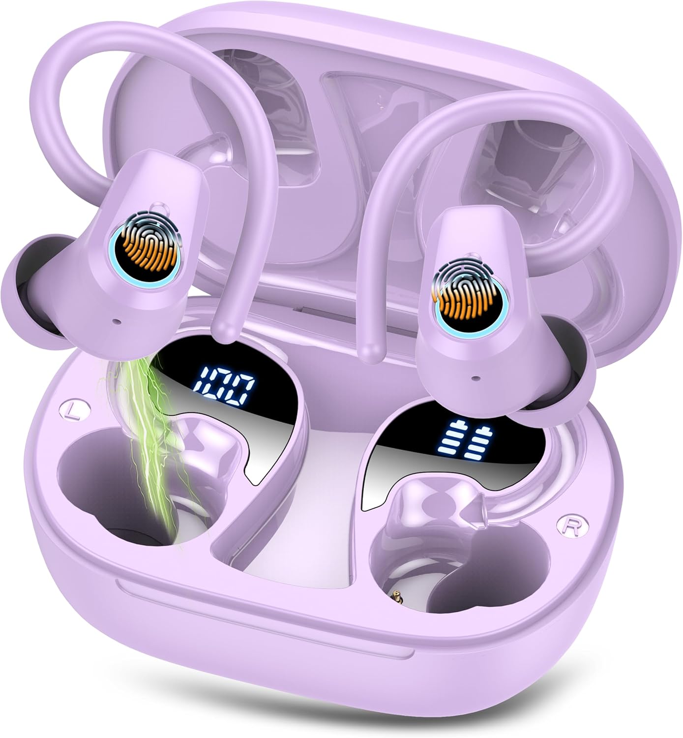 Poounur Wireless Earbuds | 50H Playtime, Deep Bass, IP7 Waterproof