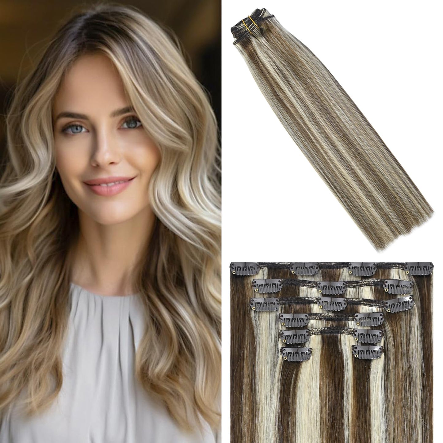 WindTouch Clip in Hair Extensions for Thicker Hair - 18 Inch